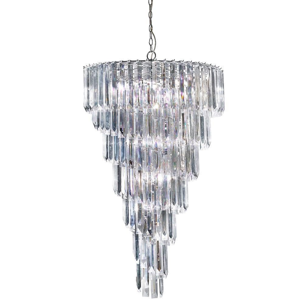 Sigma 9 Light Chrome Chandelier With Clear Acrylic Rods-1-Tiffany Lighting Direct