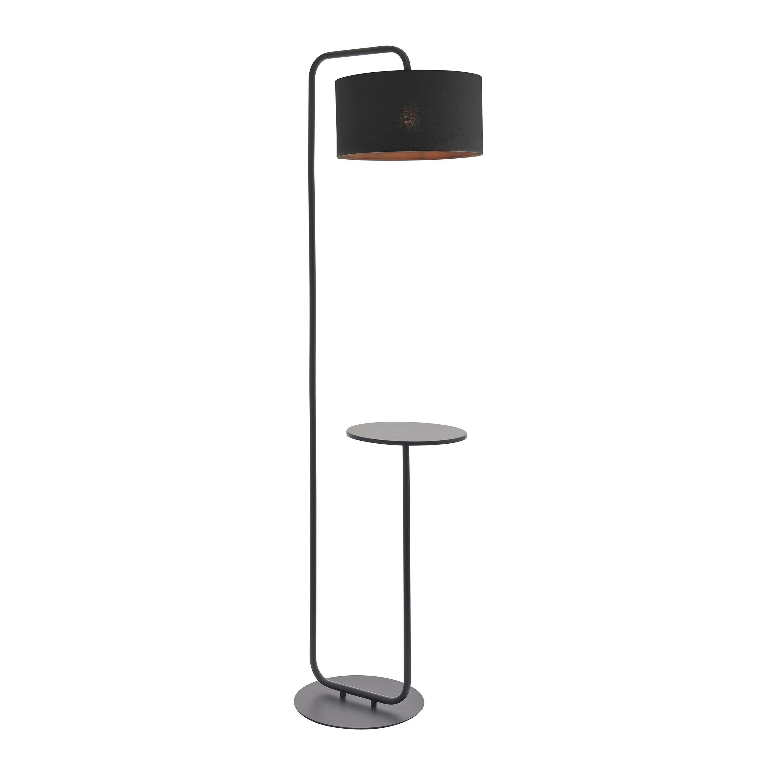 Dorset Black Floor Lamp With Table Top