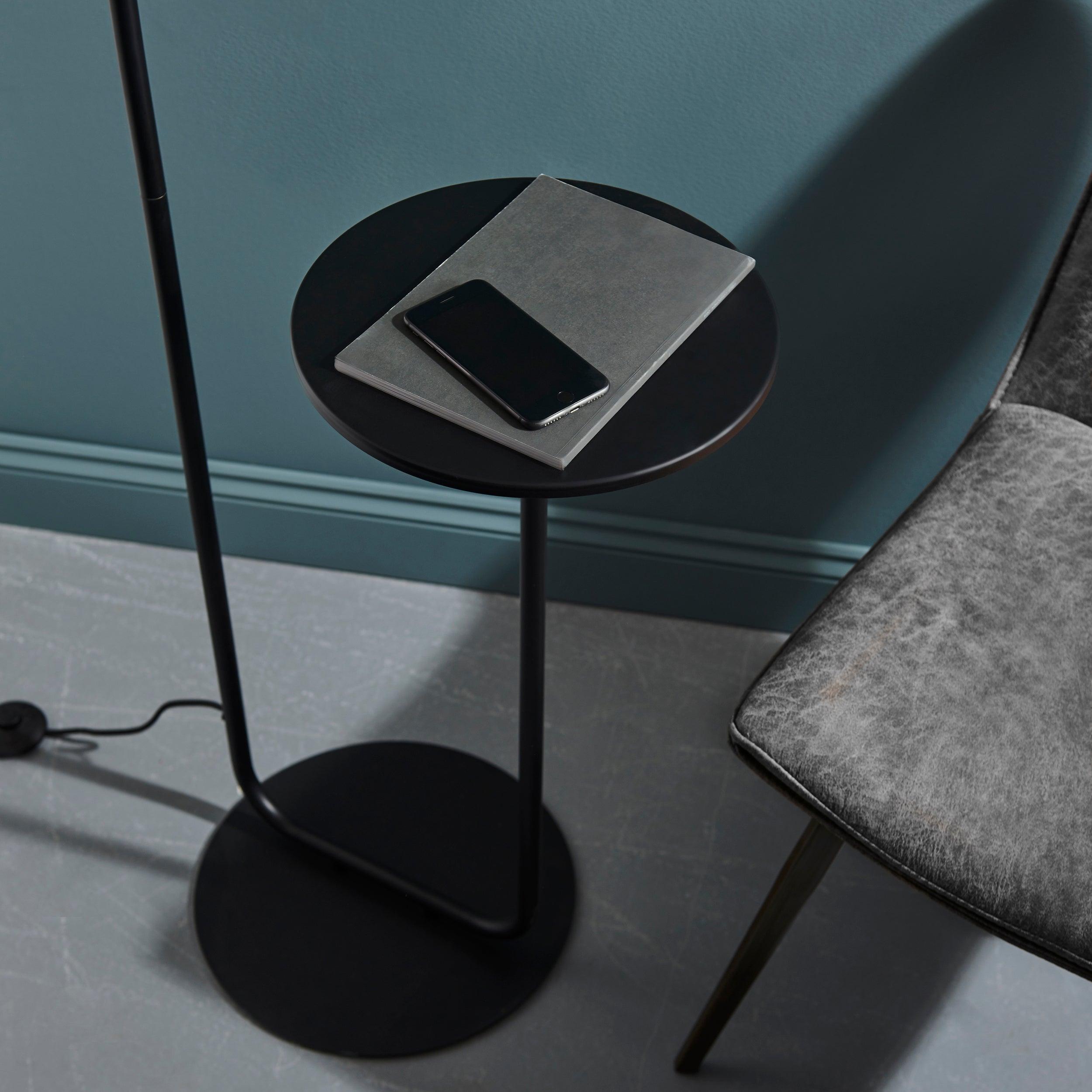 dorset black floor lamp with 32cm table top black shade kitchen lighting image