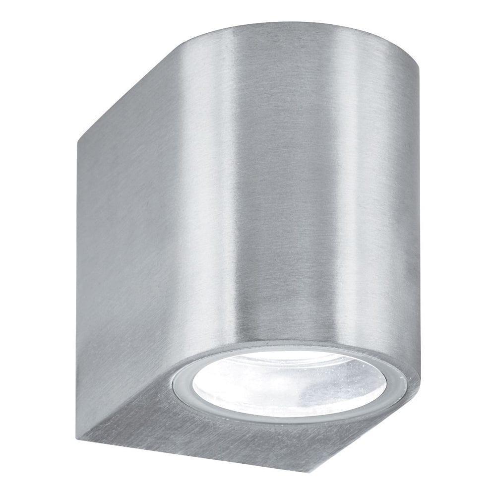 led outdoor porch silver down wall light ip44