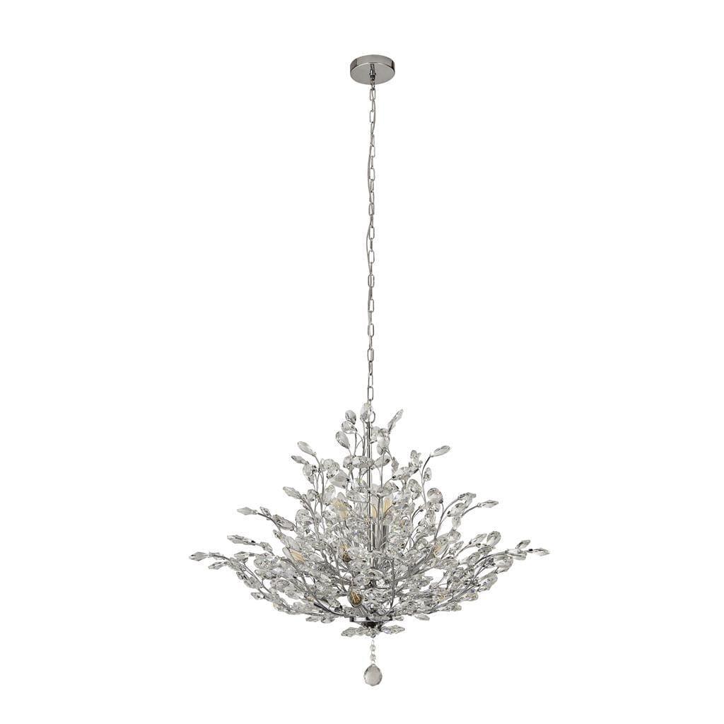 Bouquet 11 Light Chrome Ceiling Pendant - Crystal Glass-Ceiling Pendant Lights-1-Tiffany Lighting Direct