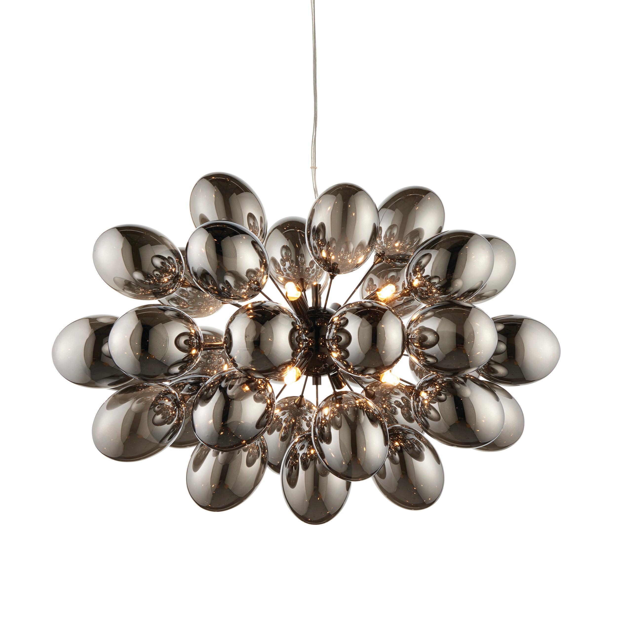 Endon Infinity 8 Light Black Chrome Pendant Ceiling Light-Ceiling Pendant Lights-Endon Lighting Living Room Lighting Tiffany Lighting Direct