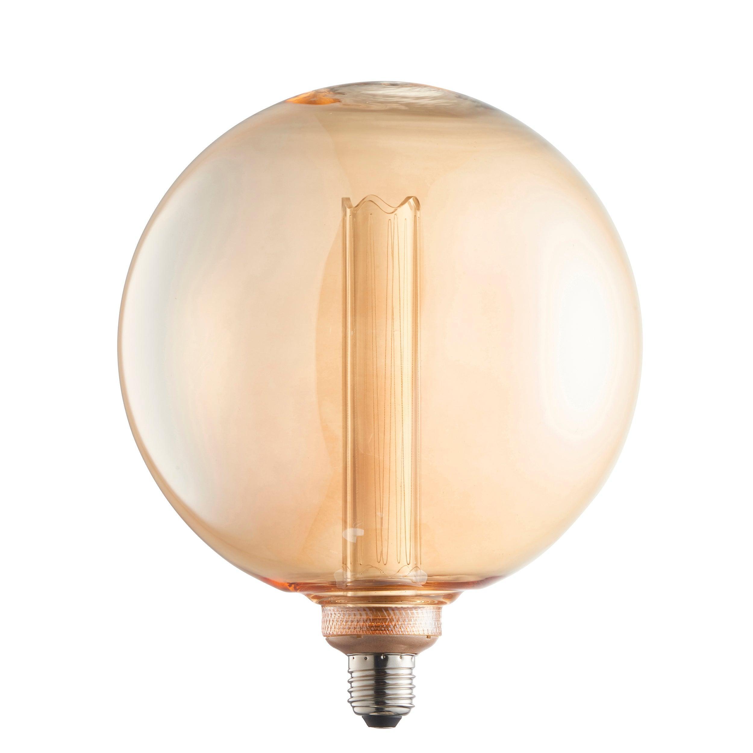 e27 globe internal cylinder amber led 2 8w light bulb 200mm kitchen lighting image