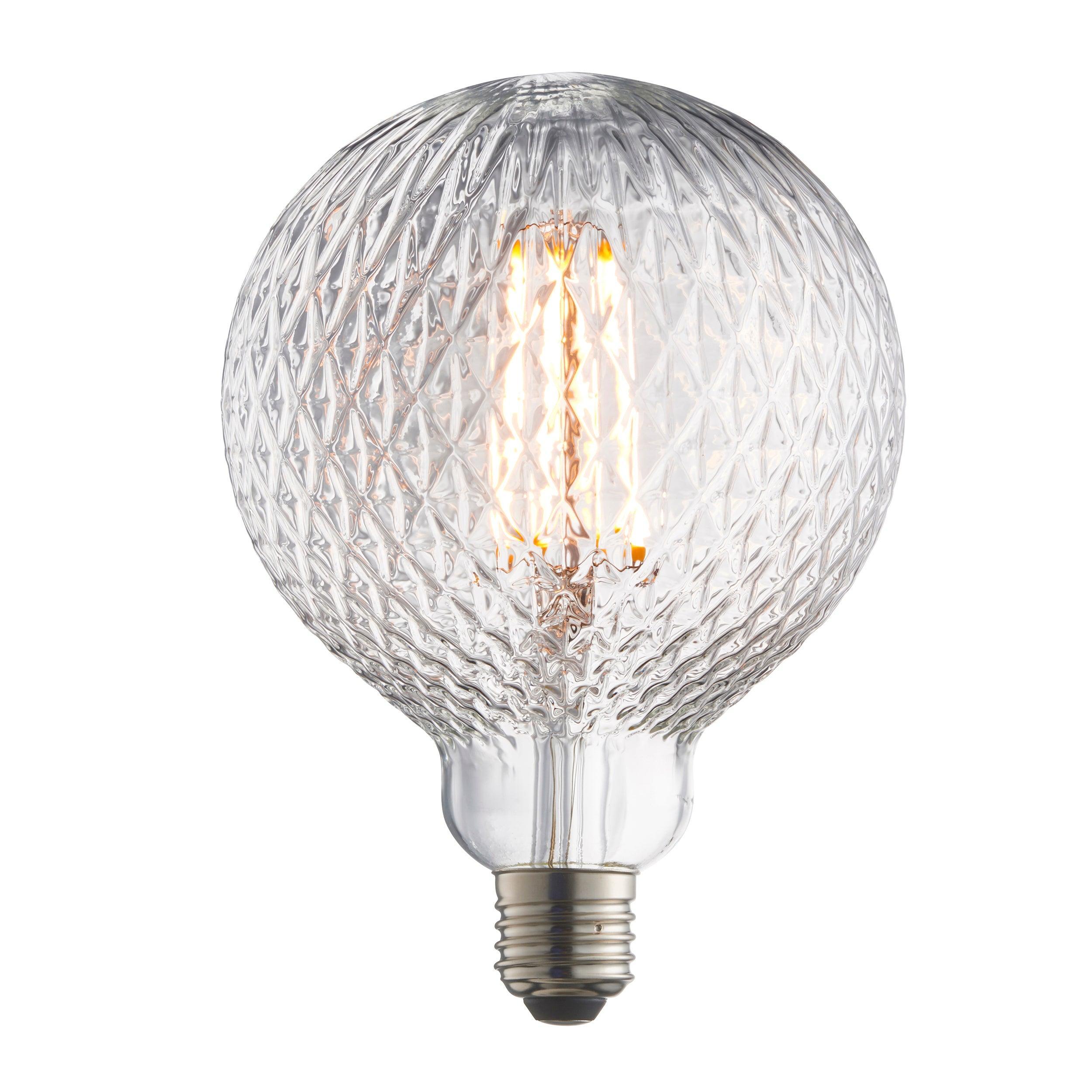 Facet Globe E27 4w Decorative Clear Glass LED Light Bulb