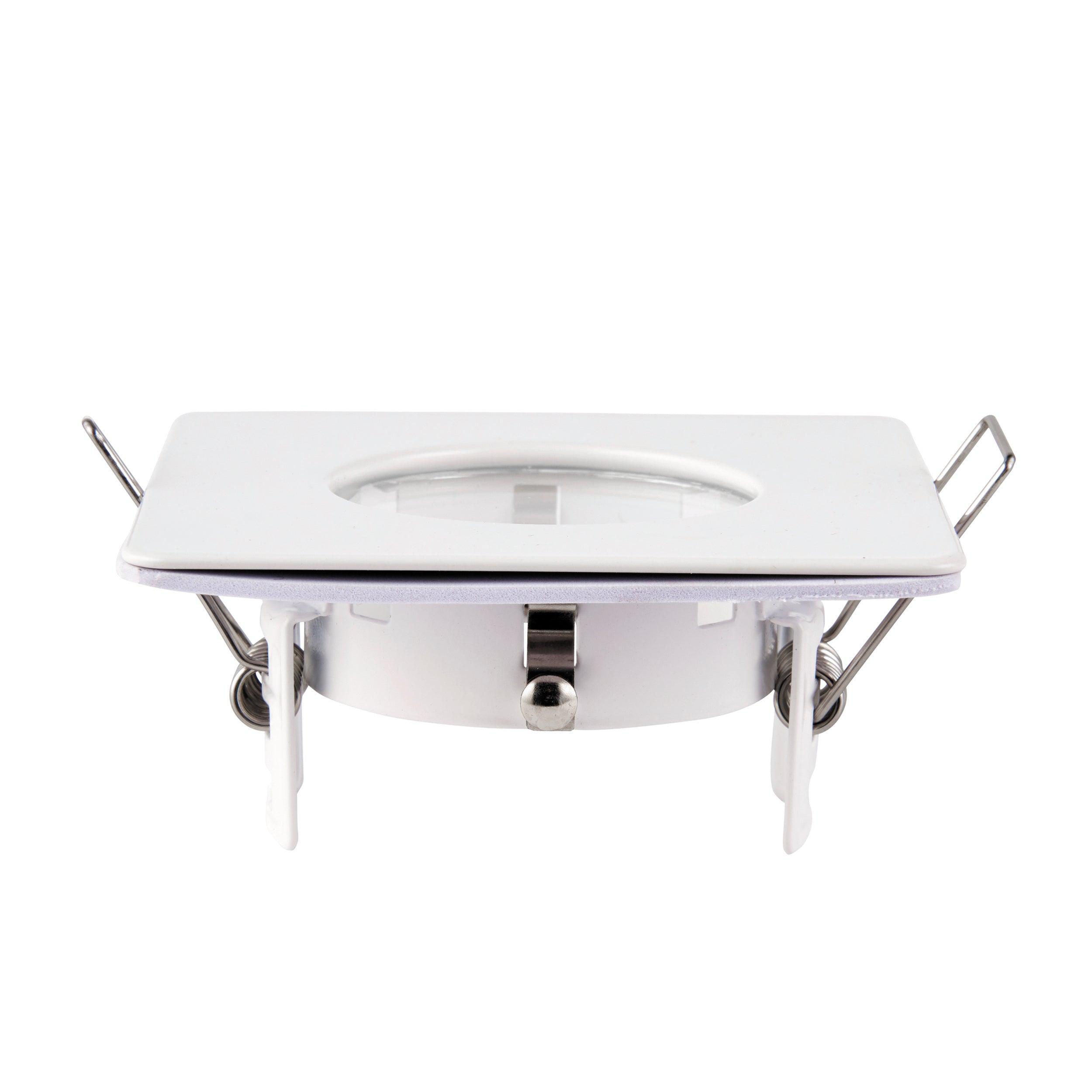 speculo white square recessed light ip65 50w by saxby lighting, close up image 359