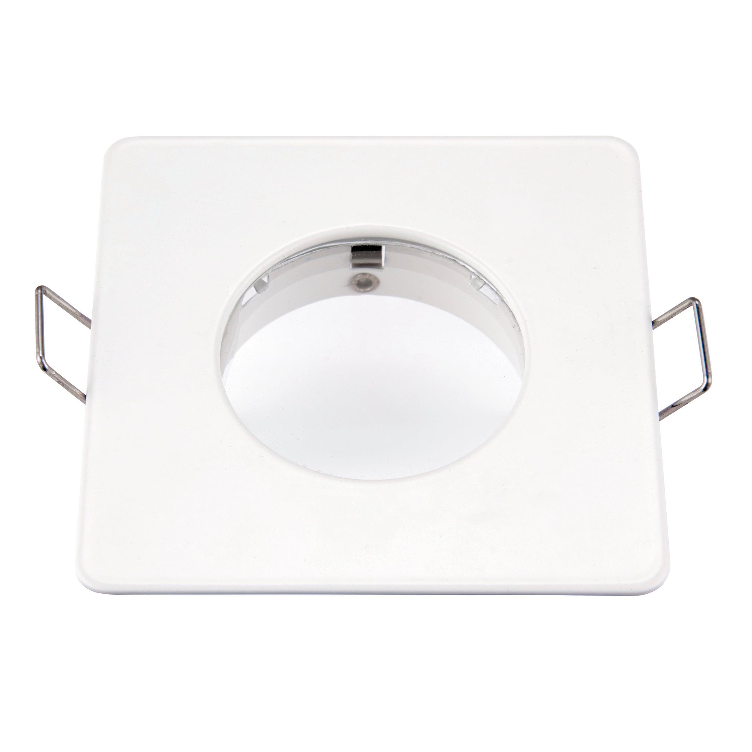 speculo white square recessed light ip65 50w by saxby lighting, close up image 312