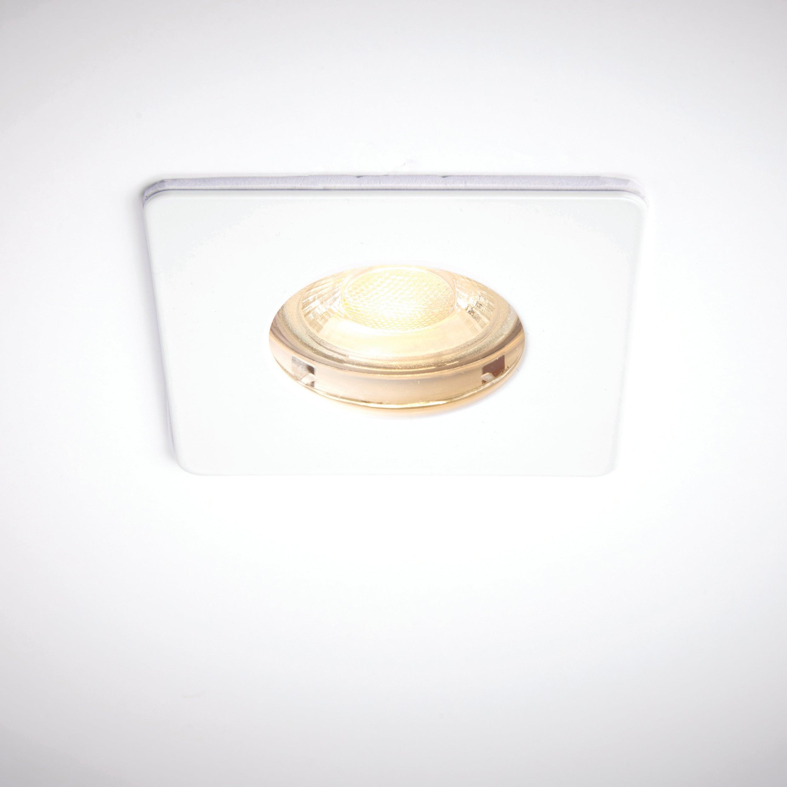speculo white square recessed light ip65 50w by saxby lighting, close up image 174