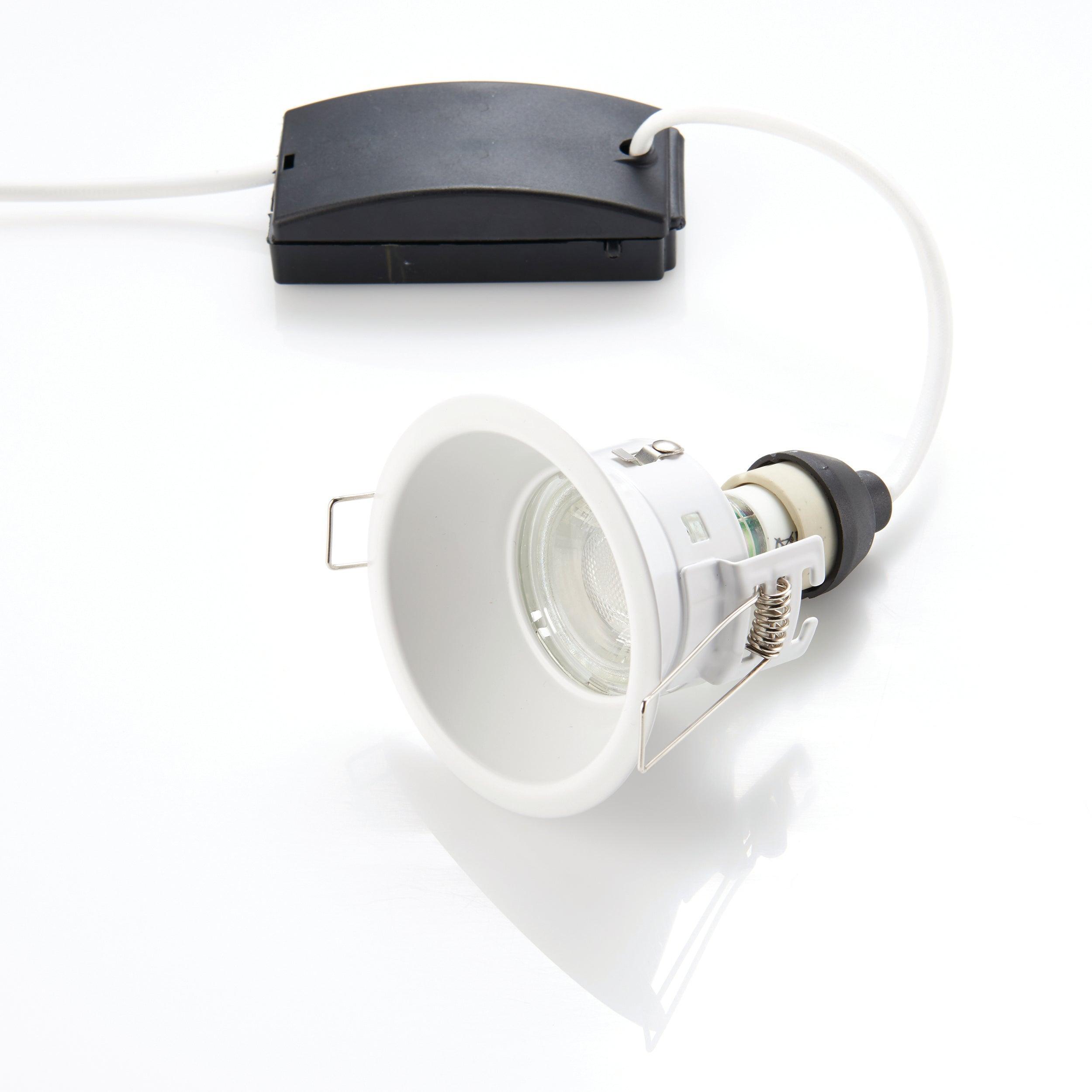 speculo white anti glare recessed light ip65 50w by saxby lighting, close up image 175