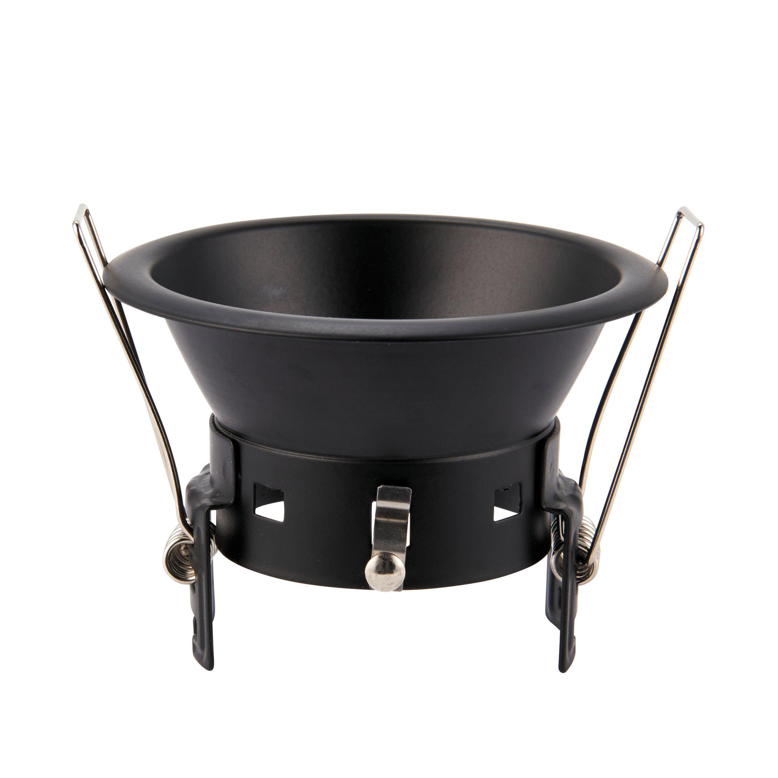 speculo black anti glare recessed ceiling light ip65 50w by saxby lighting, close up image 356