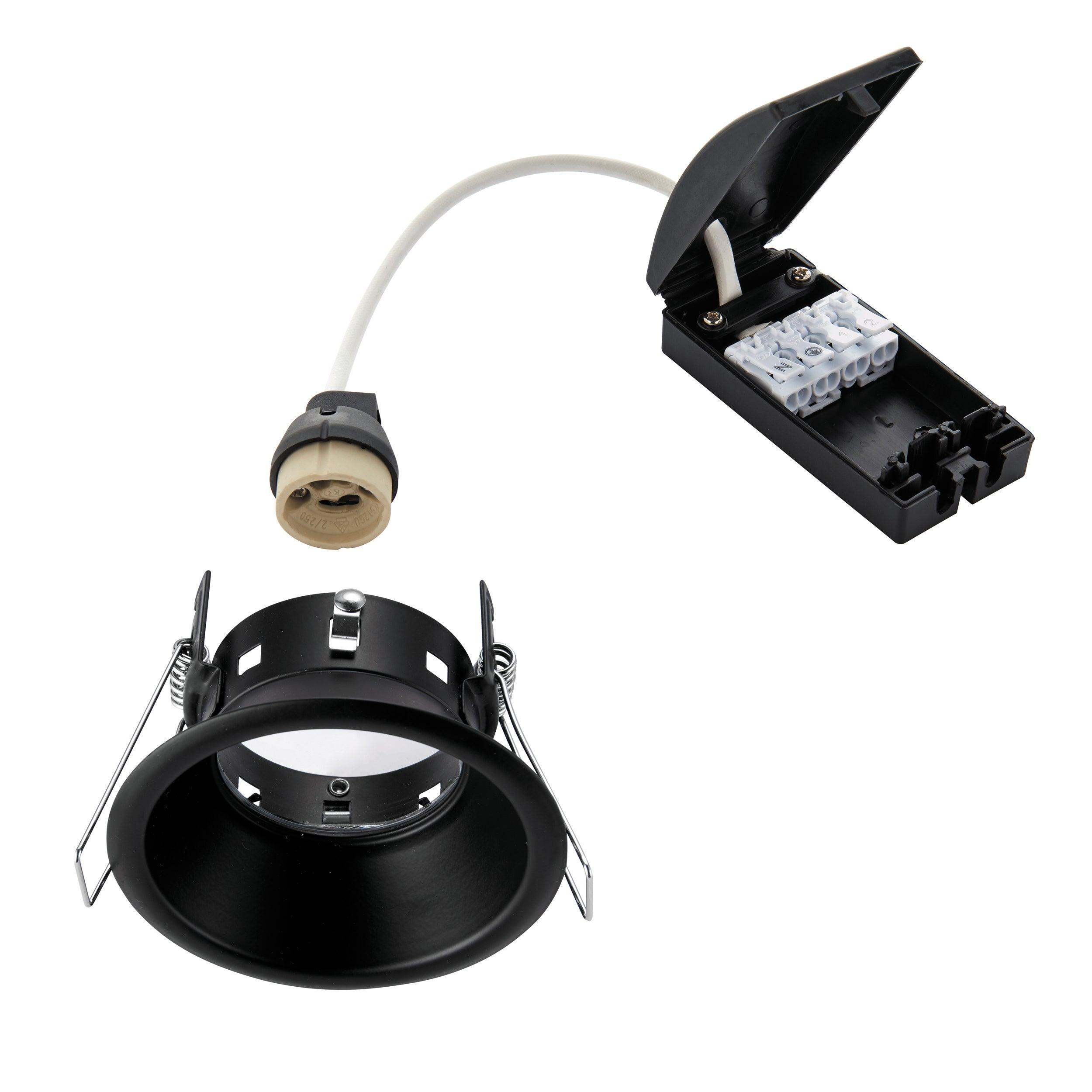 speculo black anti glare recessed ceiling light ip65 50w by saxby lighting, close up image 171