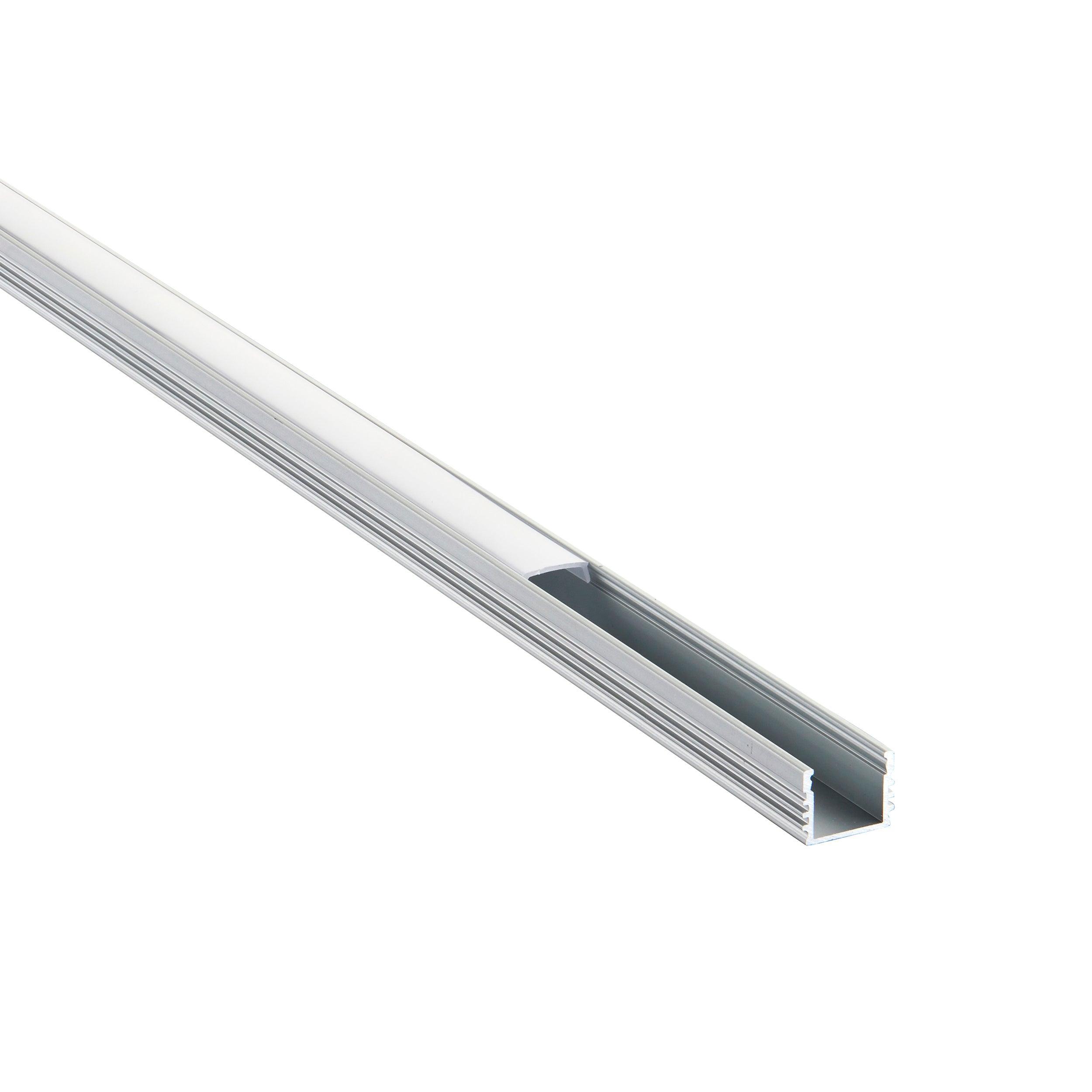 rigel surface 2m aluminium profile extrusion silver for led tape lightby Saxby Lighting, close up image