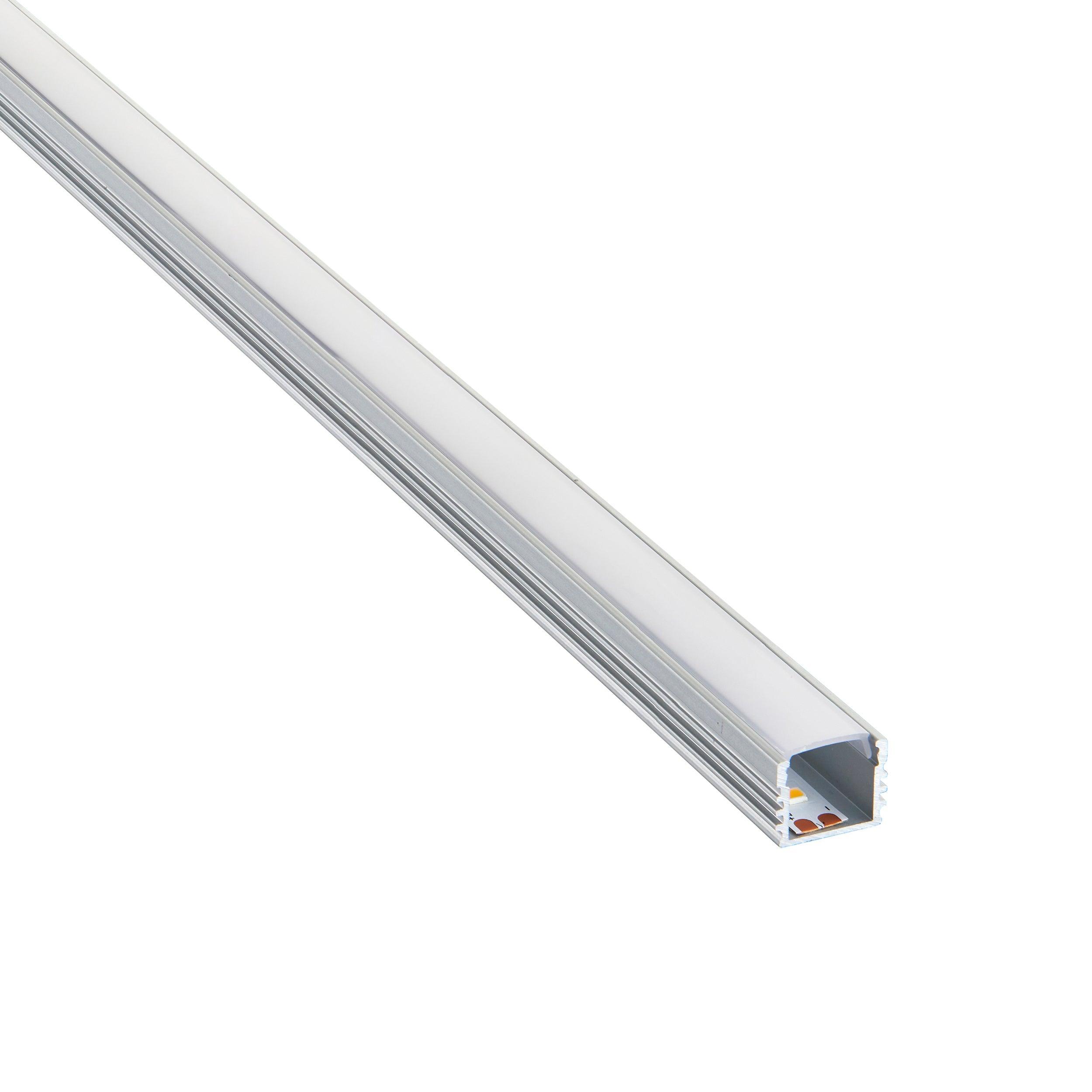 rigel surface 2m aluminium profile extrusion silver for led tape light by saxby lighting, close up image 262
