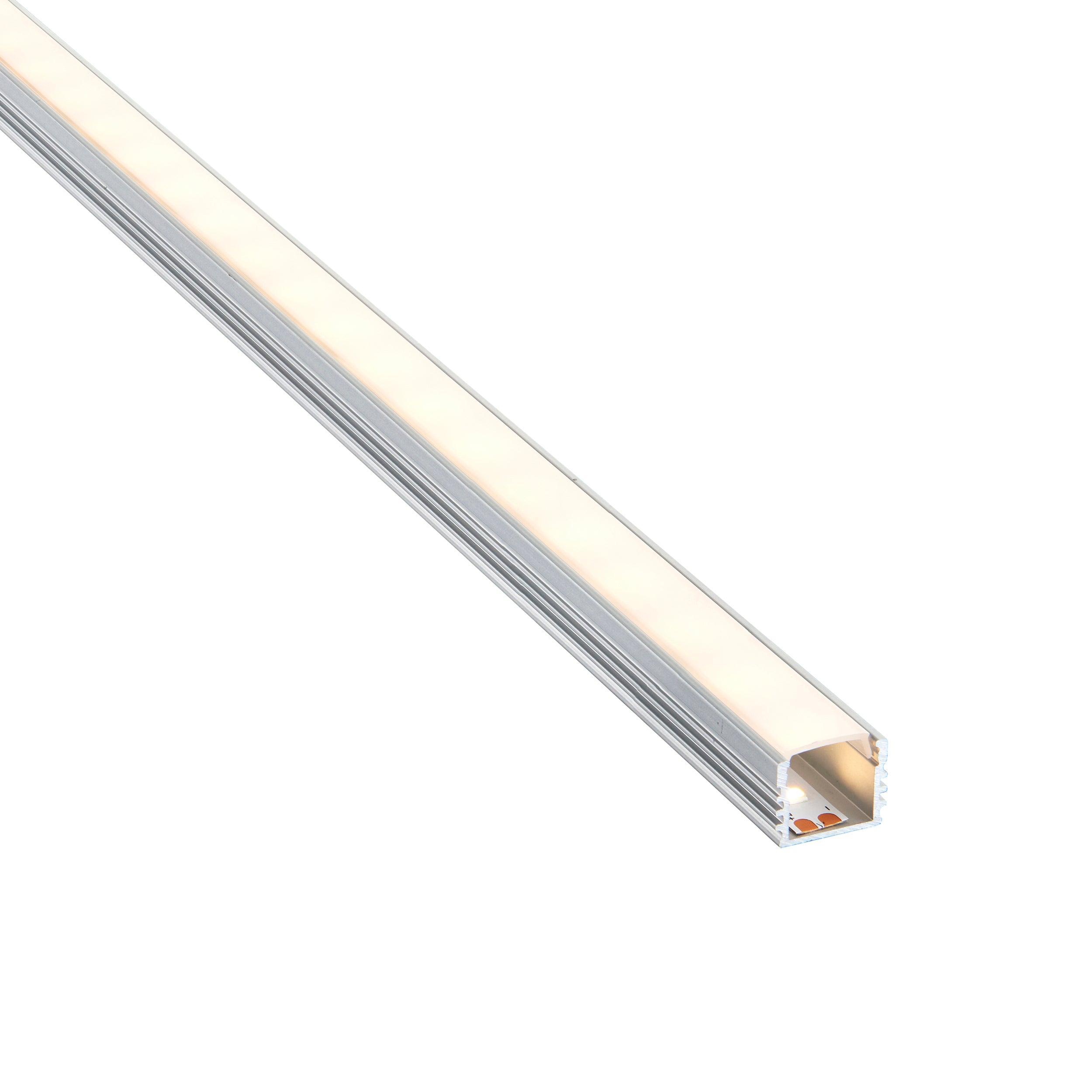 rigel surface 2m aluminium profile extrusion silver for led tape light by saxby lighting, close up image 209