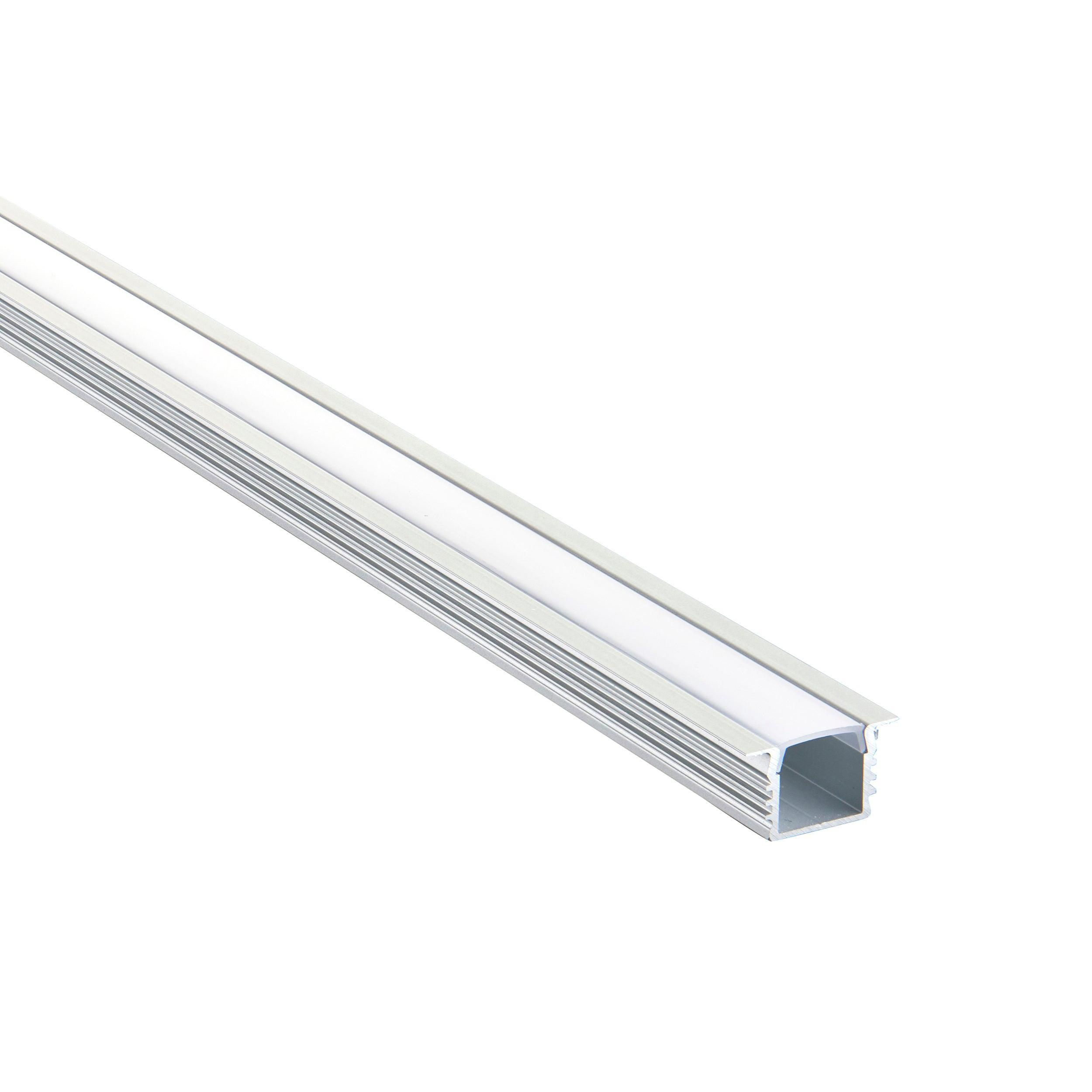 rigel recessed 2m aluminium profile extrusion silver for led tape lightby saxby lighting