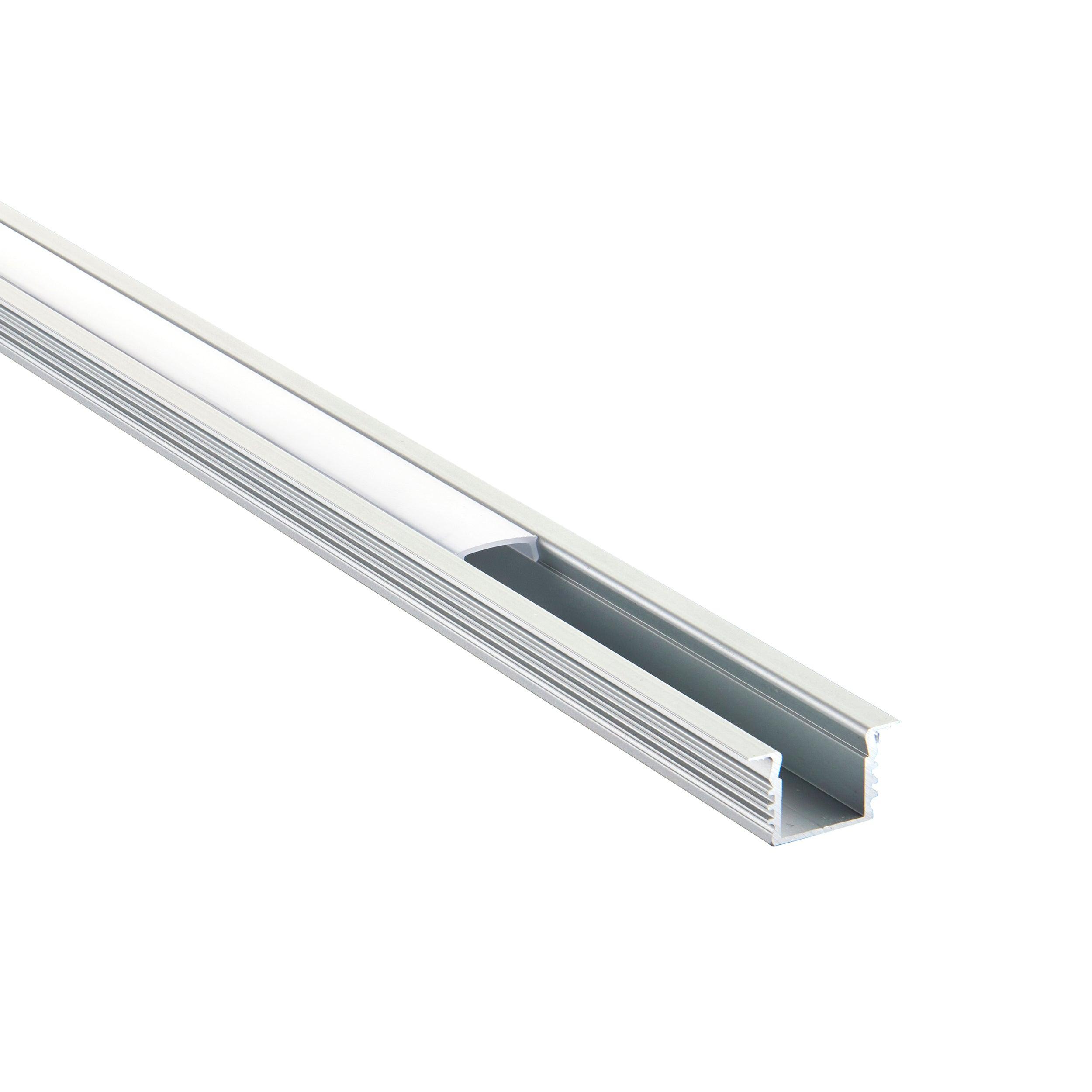 rigel recessed 2m aluminium profile extrusion silver for led tape lightby Saxby Lighting, close up image