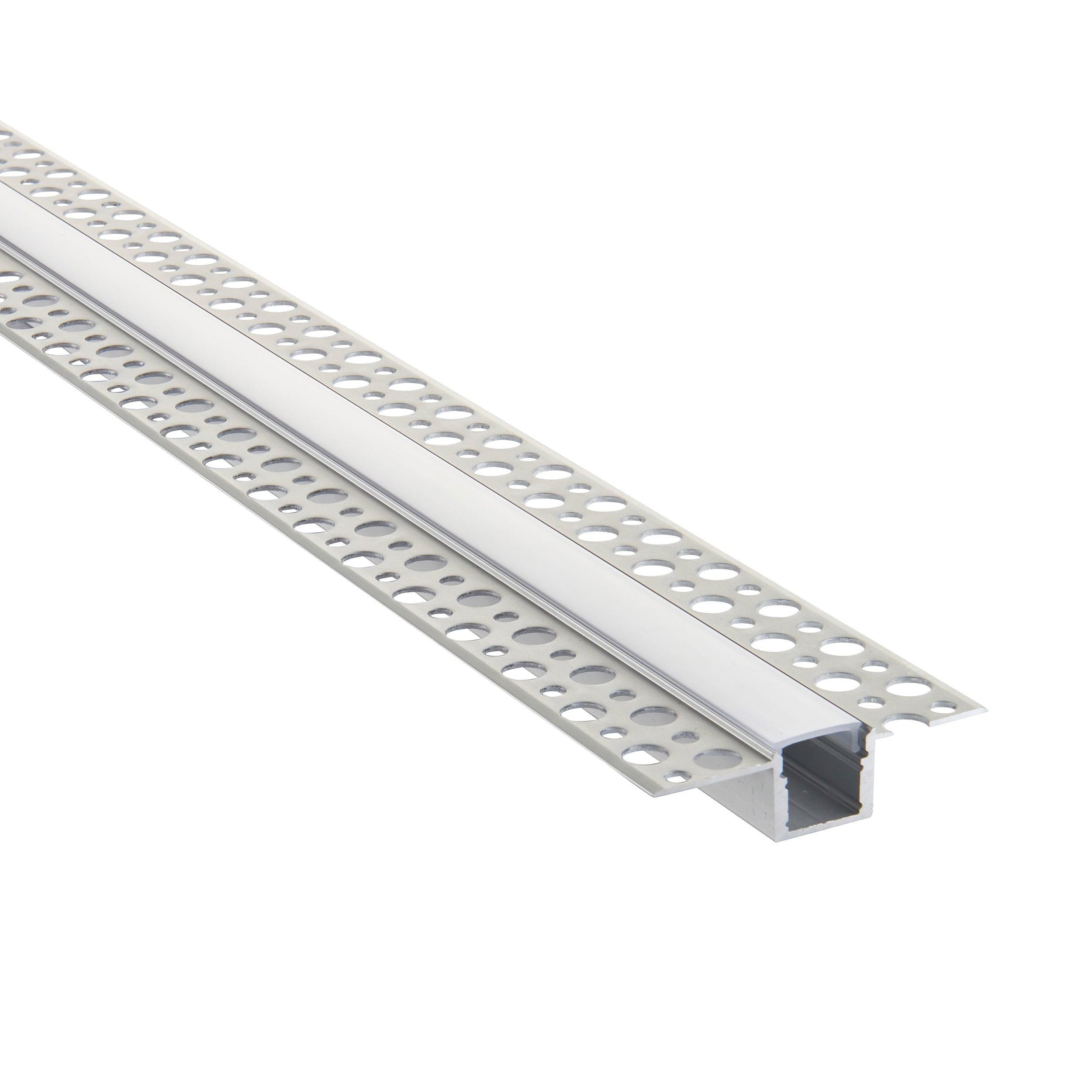 rigel plaster in 2m aluminium profile extrusion silver for led tape lightby saxby lighting