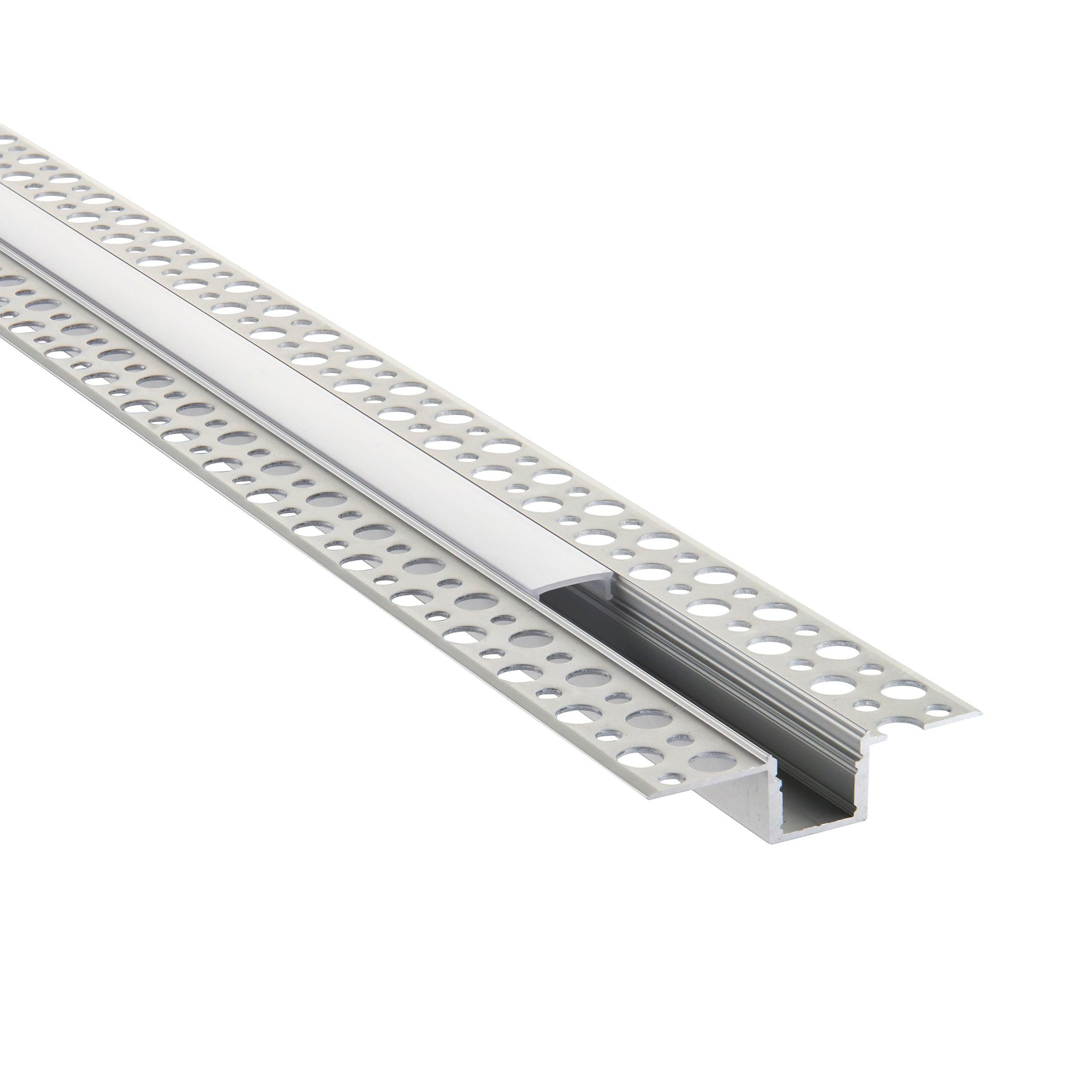 rigel plaster in 2m aluminium profile extrusion silver for led tape lightby Saxby Lighting, close up image