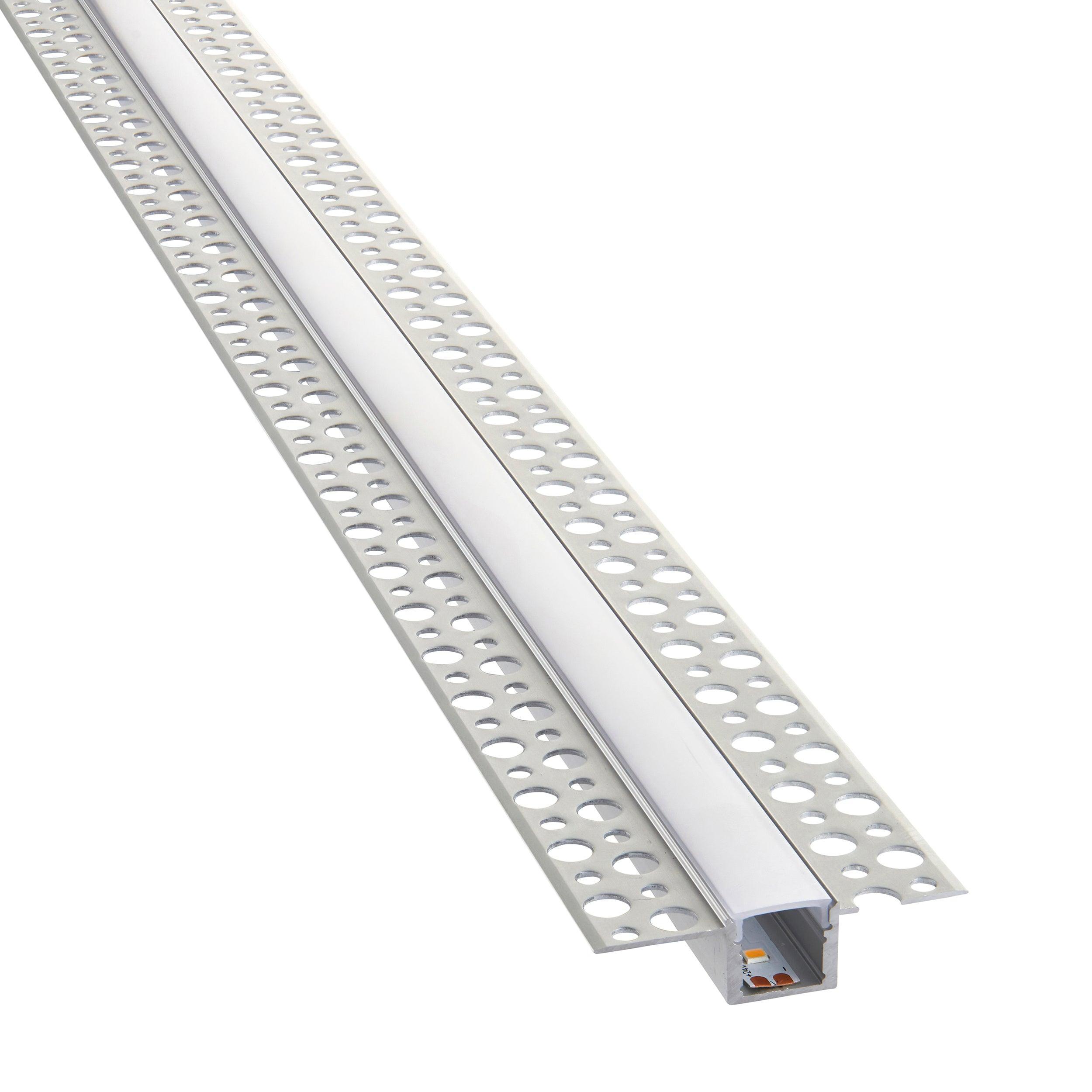 rigel plaster in 2m aluminium profile extrusion silver for led tape light by saxby lighting, close up image 260