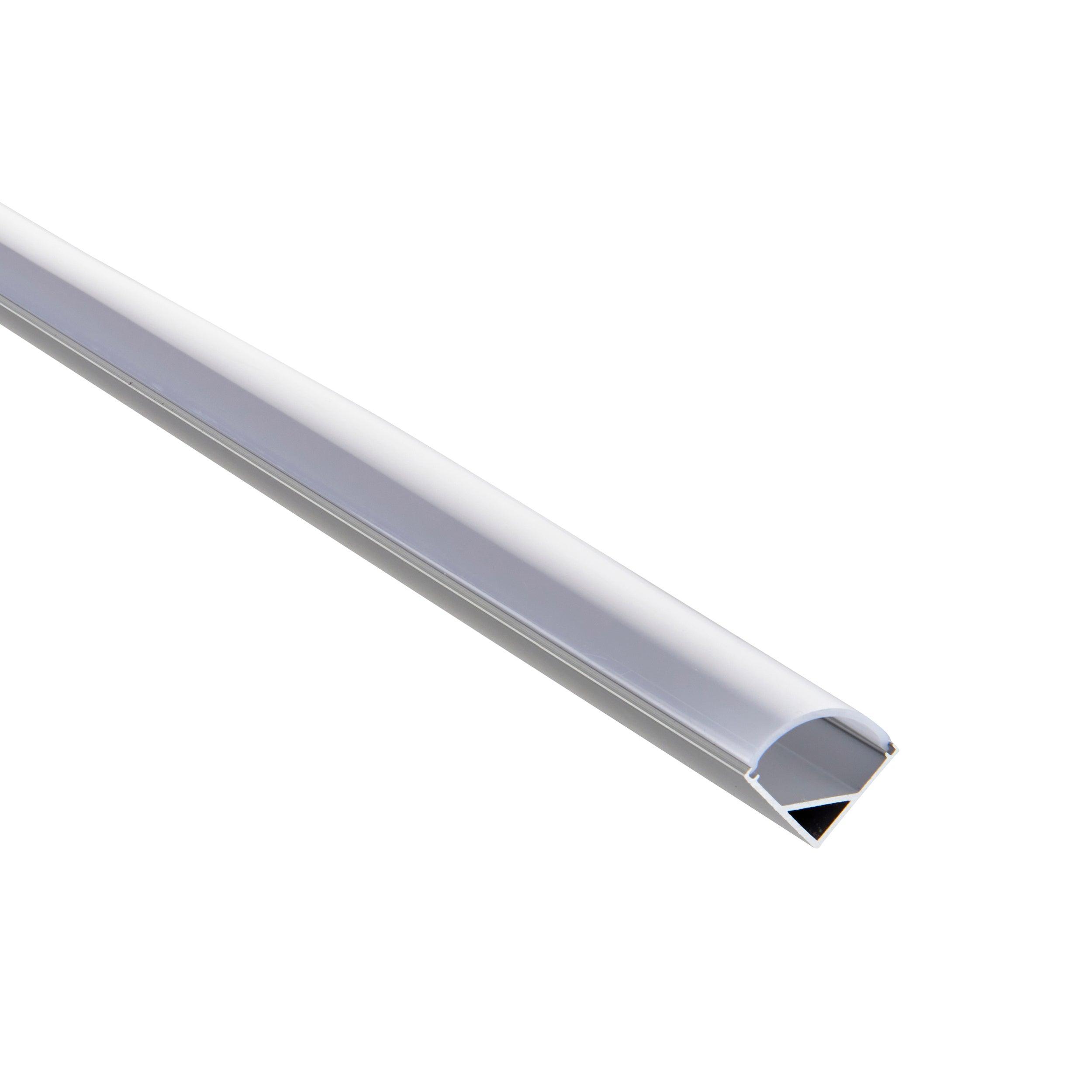 rigel corner 2m aluminium profile extrusion silver for led tape lightby saxby lighting