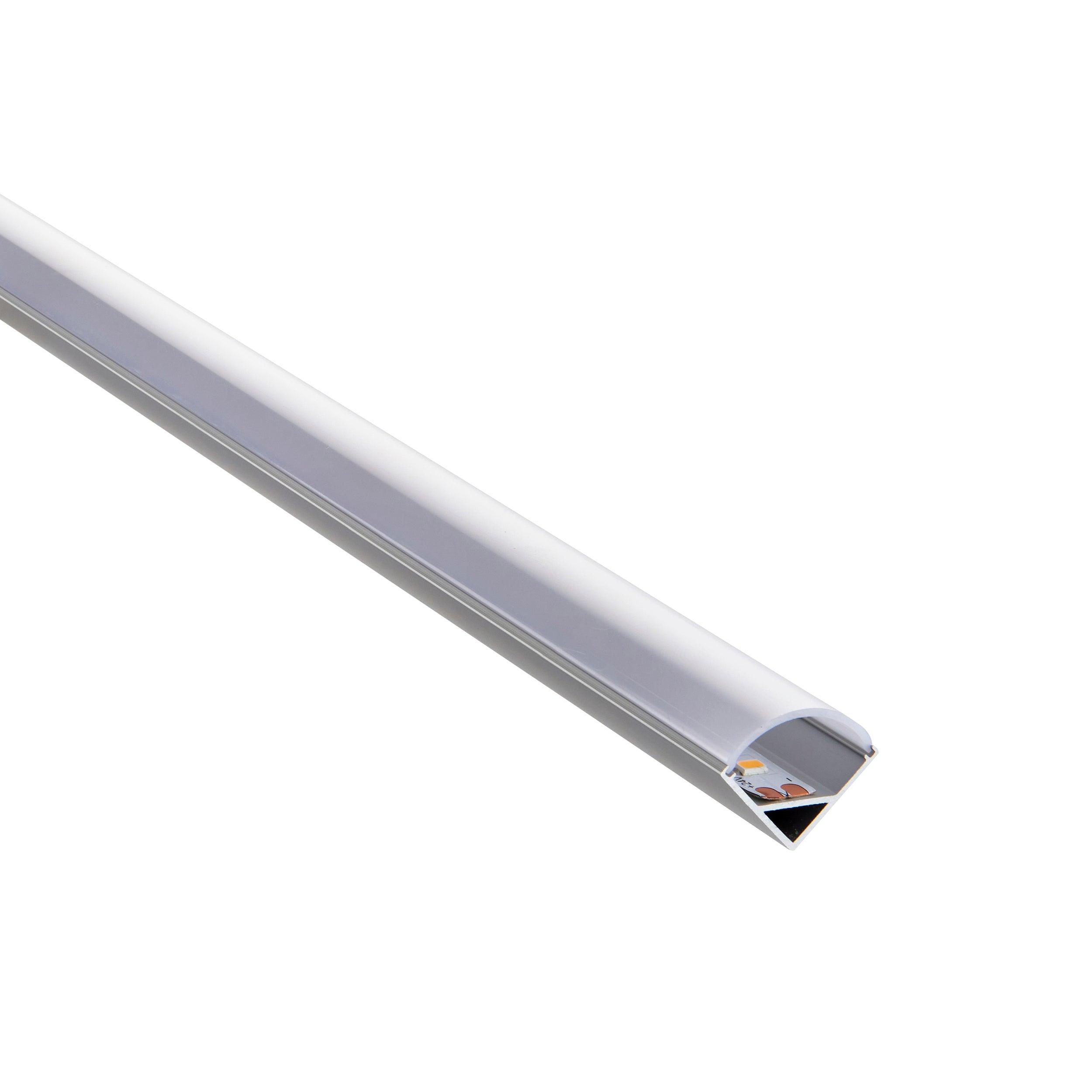 rigel corner 2m aluminium profile extrusion silver for led tape light by saxby lighting, close up image 267