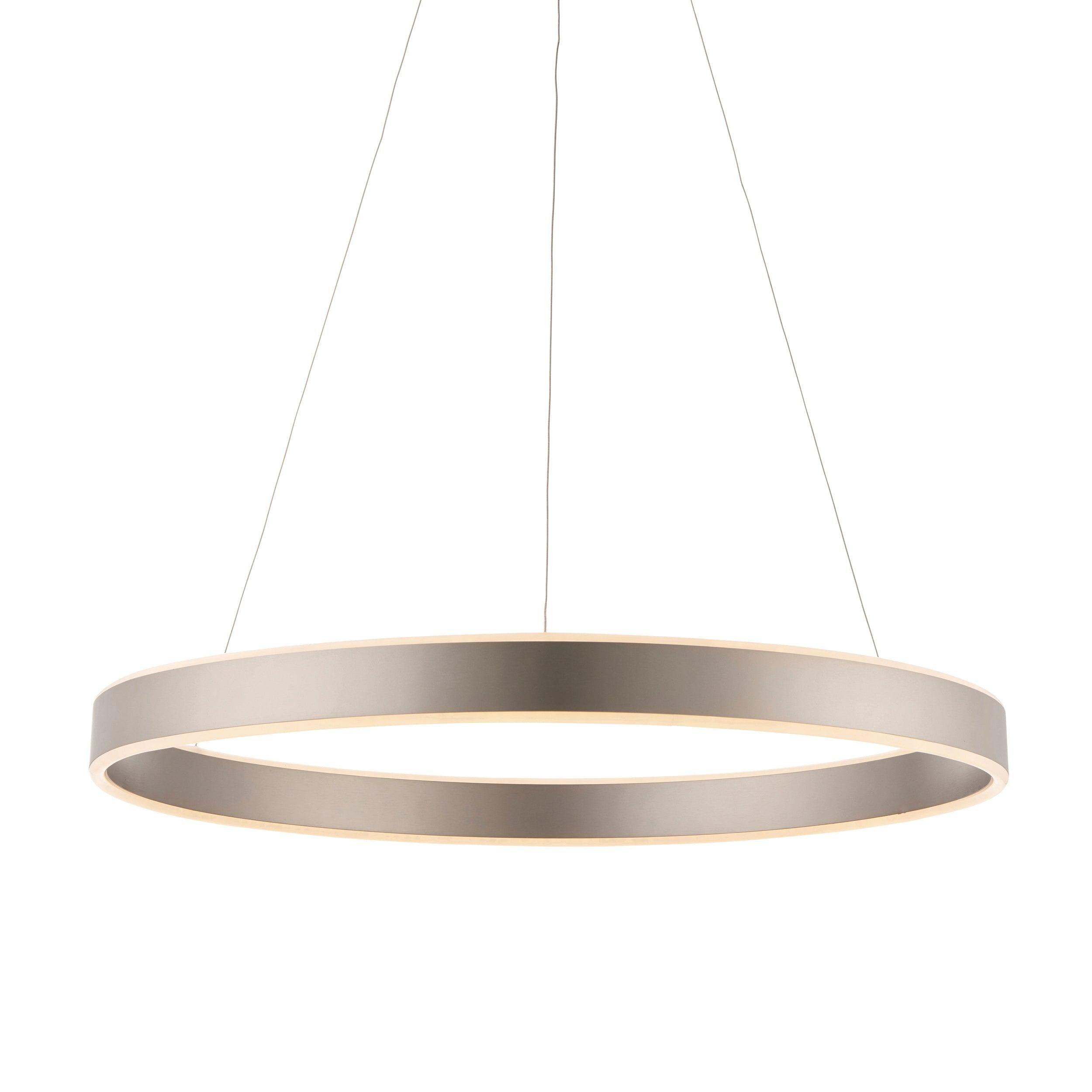 Endon Gen LED Nickel Pendant Ceiling-Ceiling Pendant Lights-Endon Lighting Living Room Lighting Tiffany Lighting Direct