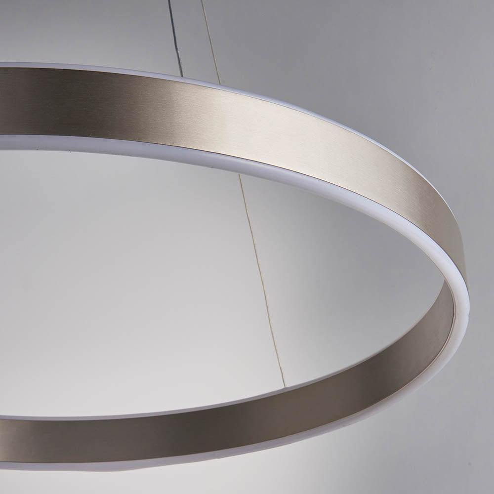 Endon Gen LED Nickel Pendant Ceiling-Ceiling Pendant Lights-Endon Lighting Hallway Lighting Close upTiffany Lighting Direct
