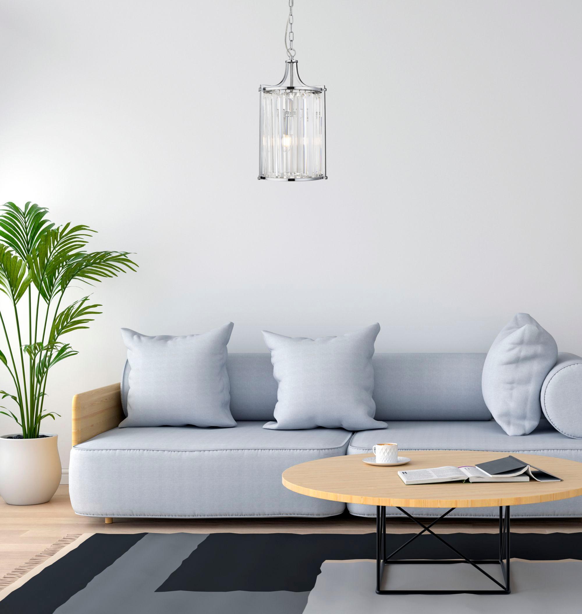 Victoria 2 Light Chrome & Crystal Glass Ceiling Pendant-Ceiling Pendant Lights-5-Tiffany Lighting Direct