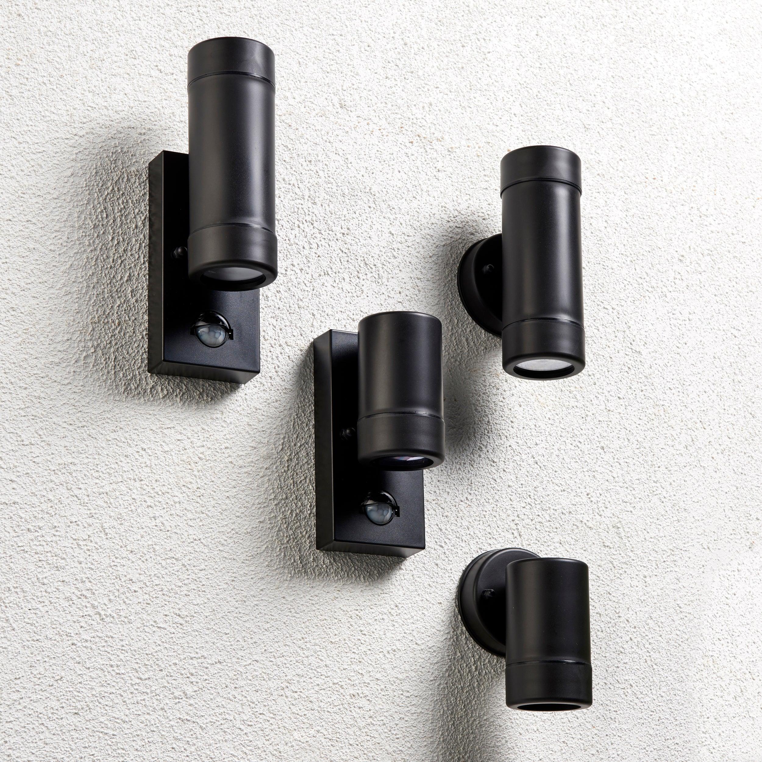 icarus black outdoor wall light ip44 7w by saxby lighting, close up image 179