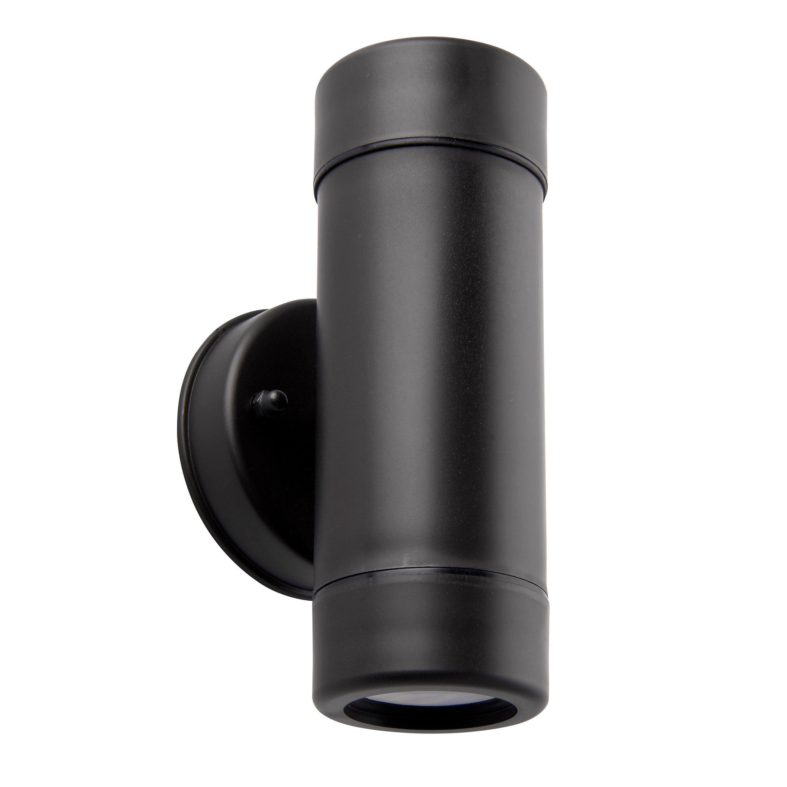 icarus 2 light black outdoor wall light ip44 7wby saxby lighting