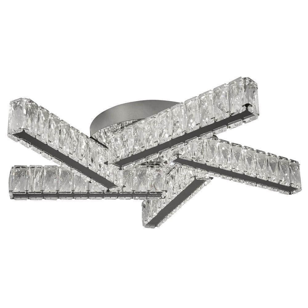 Clover 5 Light LED Chrome & Crystal Ceiling Flush Living room Image