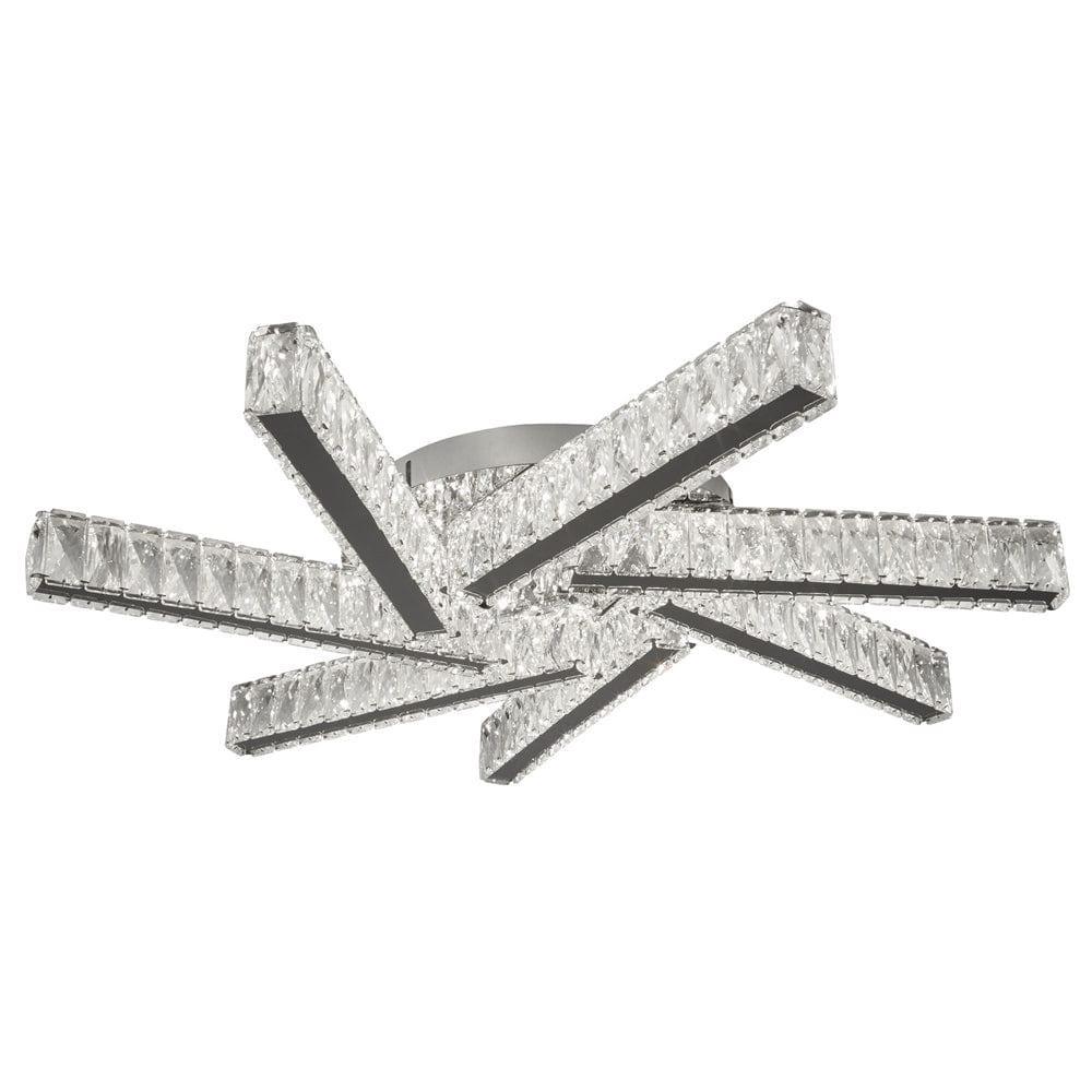 Clover 7 Light LED Crystal & Chrome Ceiling Flush Living room Image