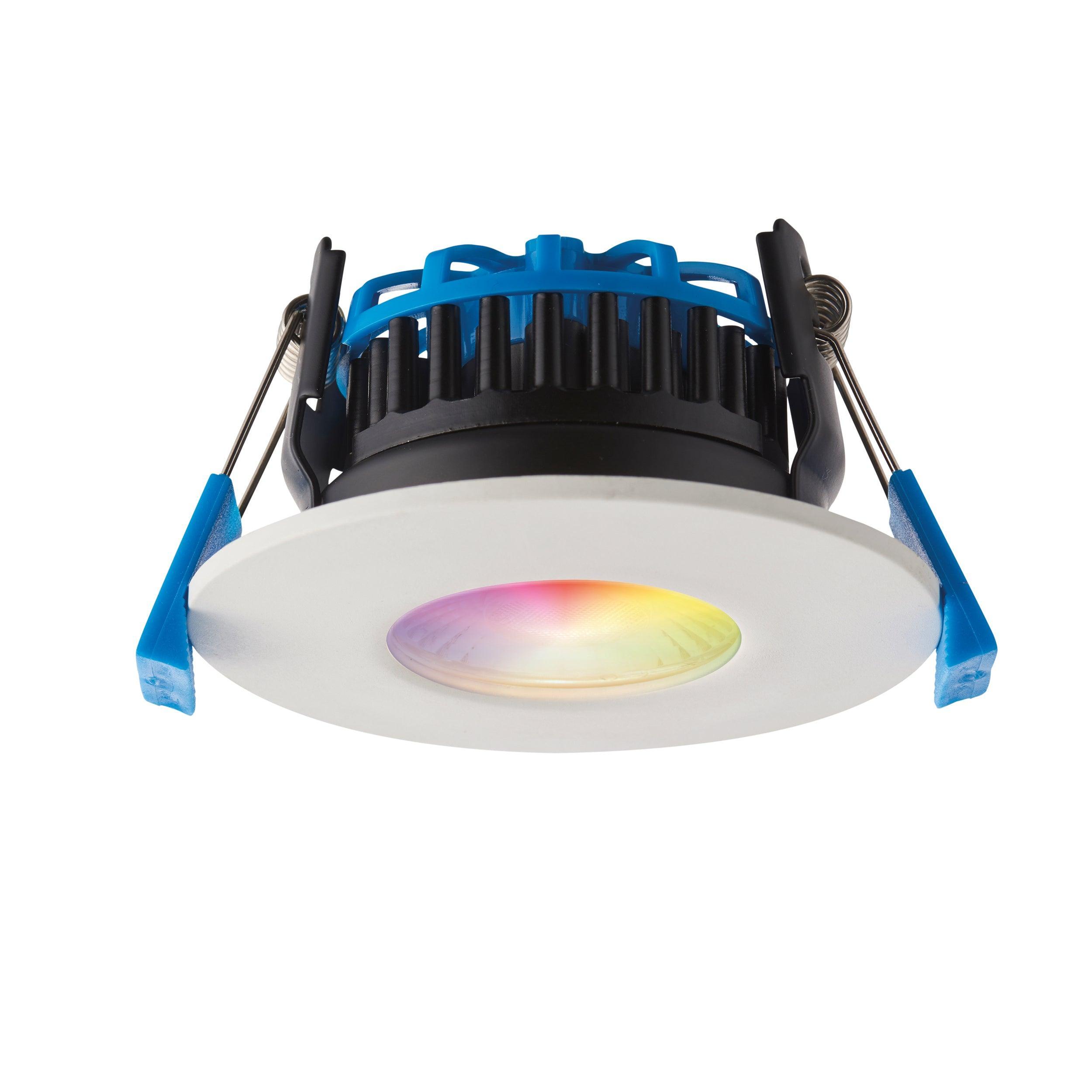 smart shieldpro rgbw recessed ceiling light ip65 8wby saxby lighting