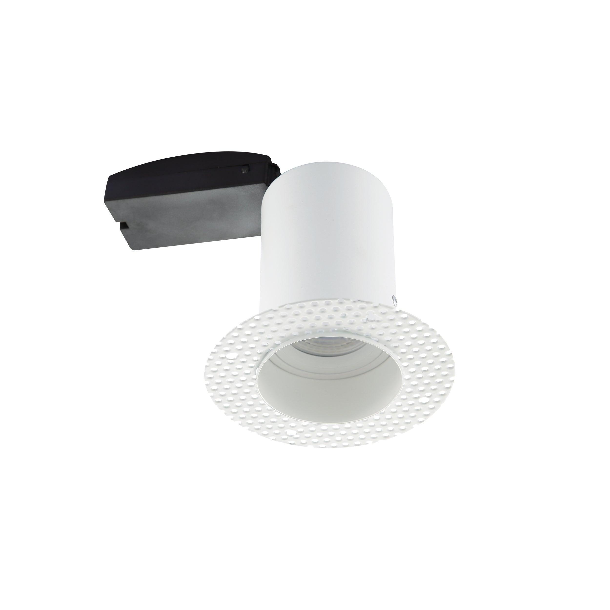 ravel trimless fire rated downlight white recessed light 50wby Saxby Lighting, close up image