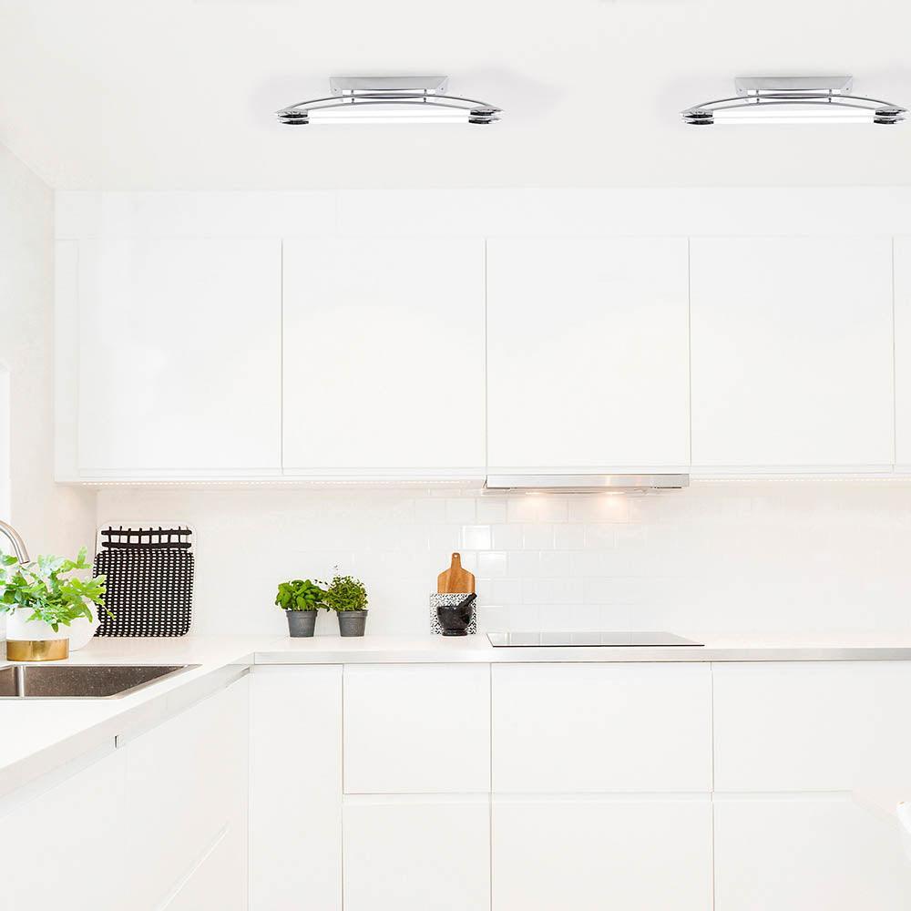 Endon Harper Chrome Finish LED Flush Ceiling Light - Small Hallway Image