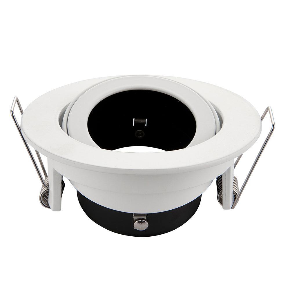 cast baffle tilt white recessed adjustable downlight 50wby Saxby Lighting, close up image