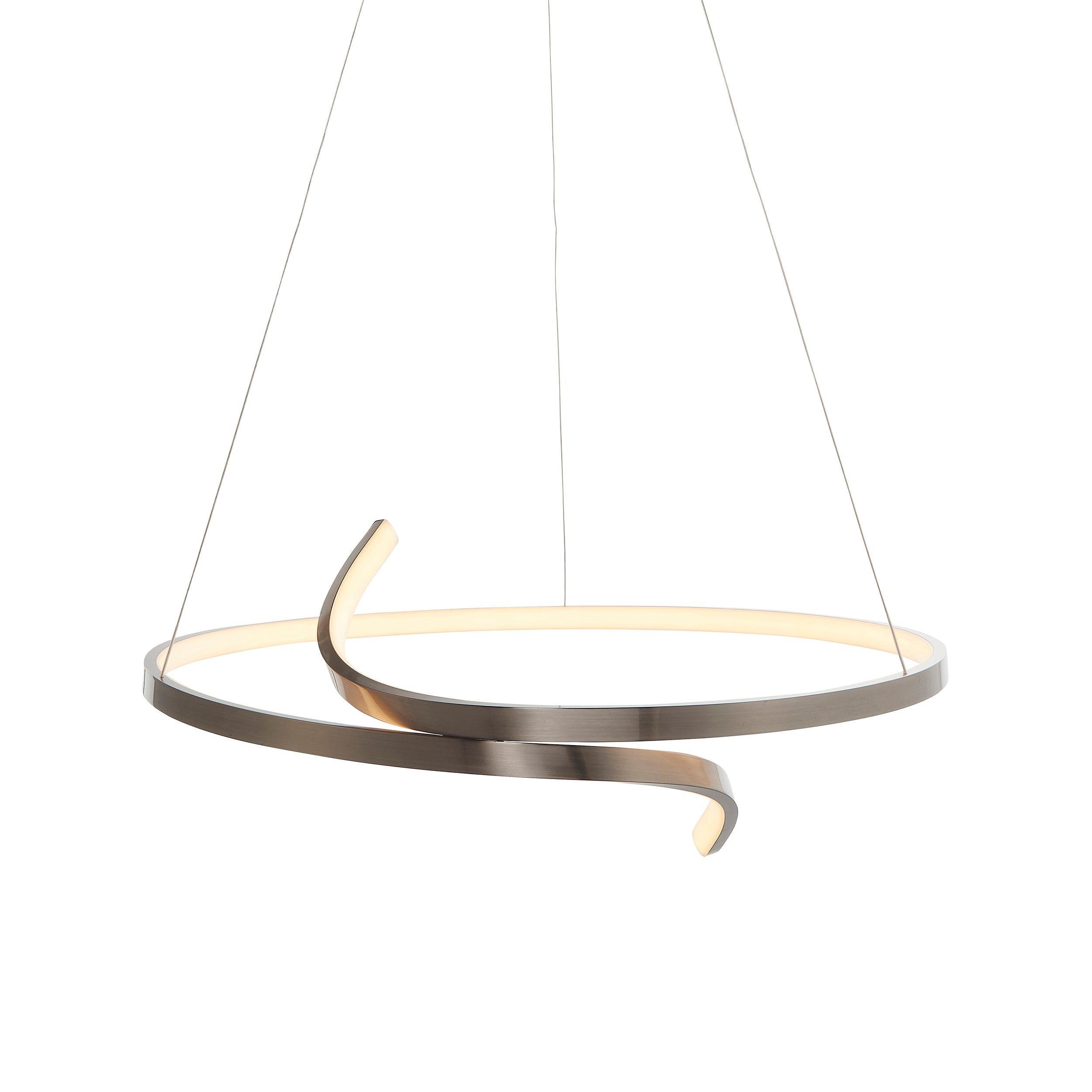 Endon Rafe 1 Light Nickel Ceiling Pendant-Ceiling Pendant Lights-Endon Lighting Living Room Lighting Tiffany Lighting Direct