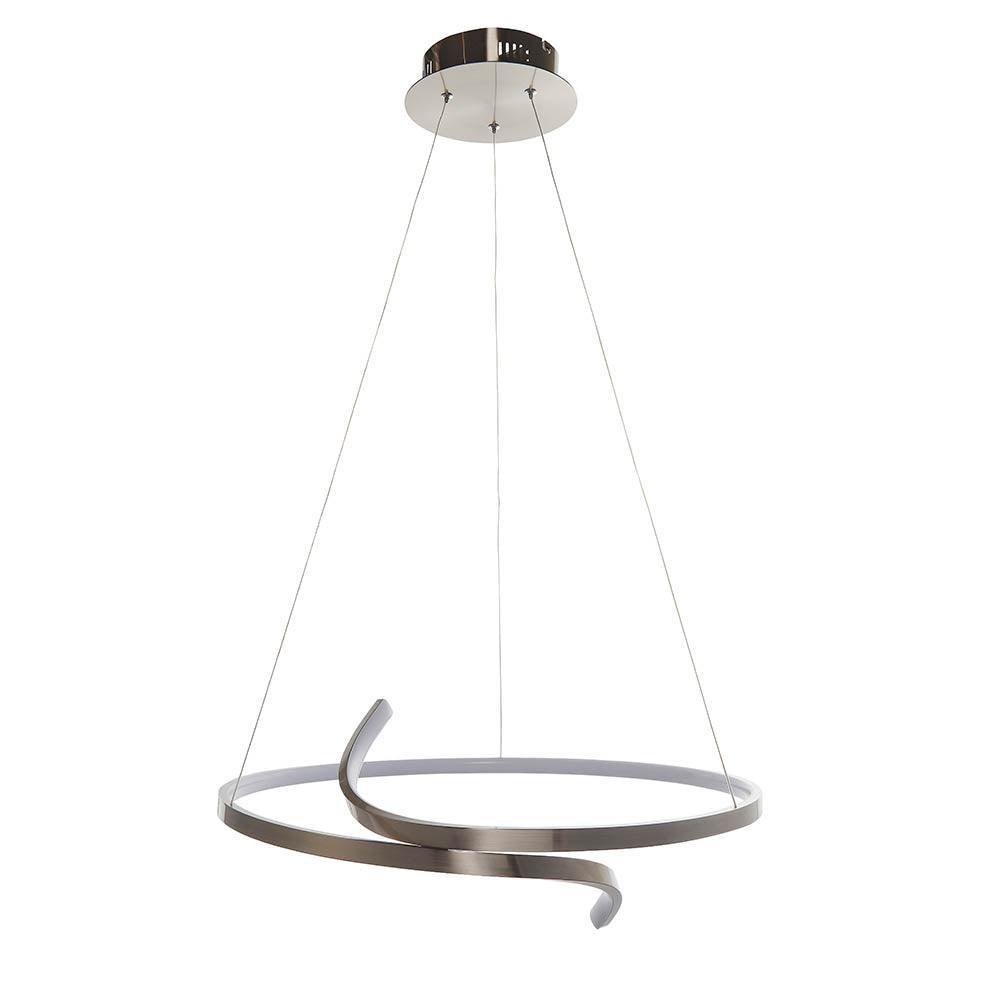 Endon Rafe 1 Light Nickel Ceiling Pendant-Ceiling Pendant Lights-Endon Lighting Hallway Lighting Family Image Tiffany Lighting Direct