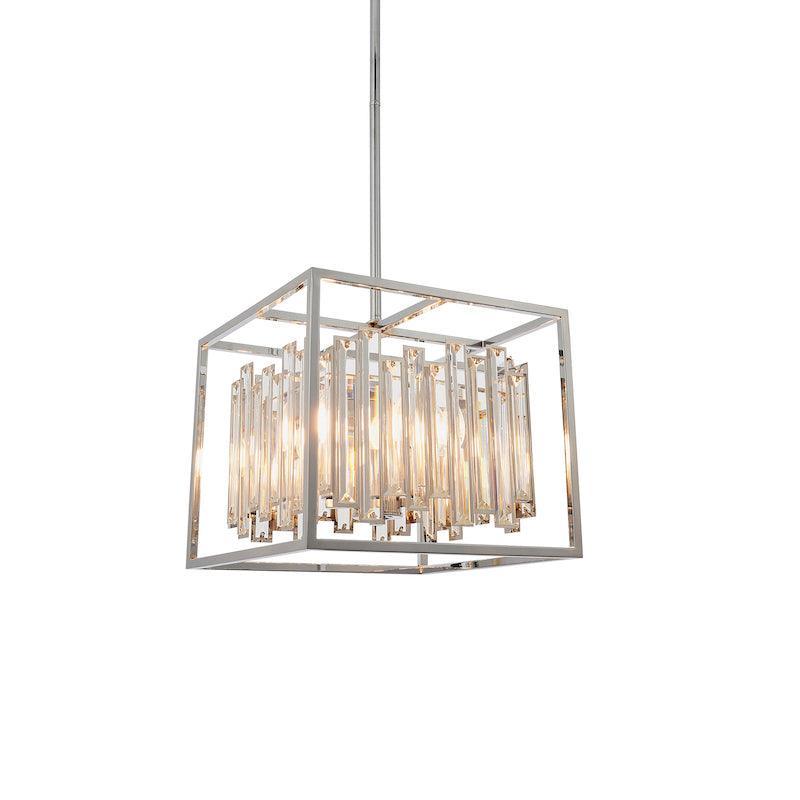 Endon Acadia 4 Light Chrome & Crystal Pendant Light-Ceiling Pendant Lights-Endon Lighting Bedrooom Lighting close up Tiffany Lighting Direct
