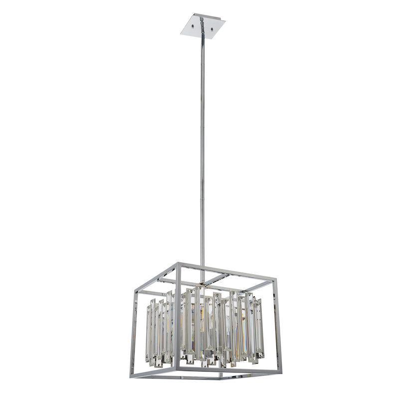 Endon Acadia 4 Light Chrome & Crystal Pendant Light-Ceiling Pendant Lights-Endon Lighting Hallway Lighting Family Image Tiffany Lighting Direct