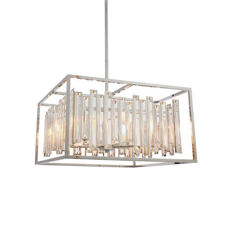 Endon Acadia 6 Light Chrome & Crystal Pendant Light-Ceiling Pendant Lights-Endon Lighting Hallway Lighting Family Image Tiffany Lighting Direct