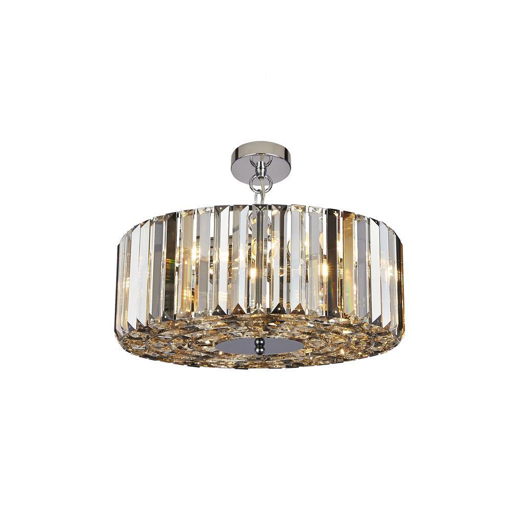 Chapeau 5 Light Chrome Pendant - Glass Crystals-Ceiling Pendant Lights-1-Tiffany Lighting Direct