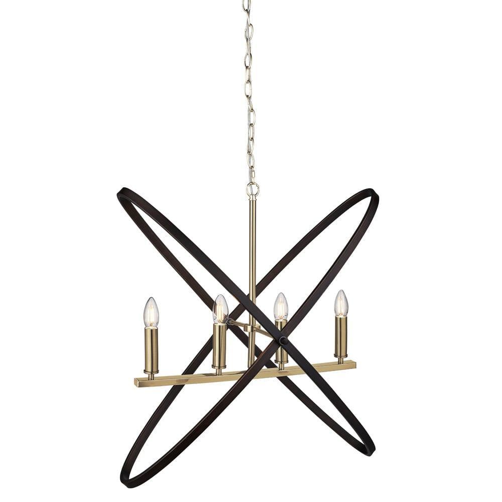 Hoopla 4 Light Bronze Pendant Ceiling Light Searchlight-Ceiling Pendant Lights-1-Tiffany Lighting Direct