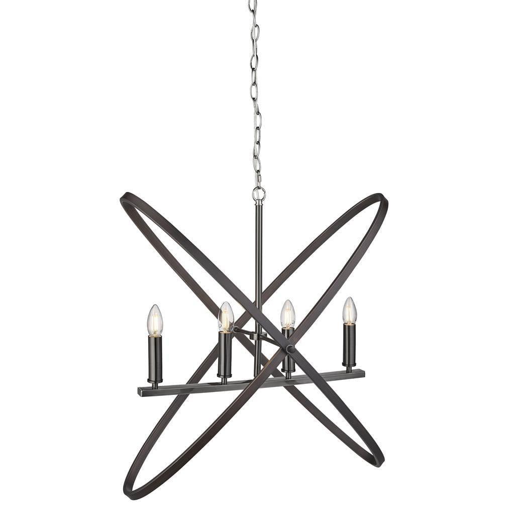 Hoopla 4 Light Pewter Pendant Ceiling Light Searchlight-Ceiling Pendant Lights-1-Tiffany Lighting Direct