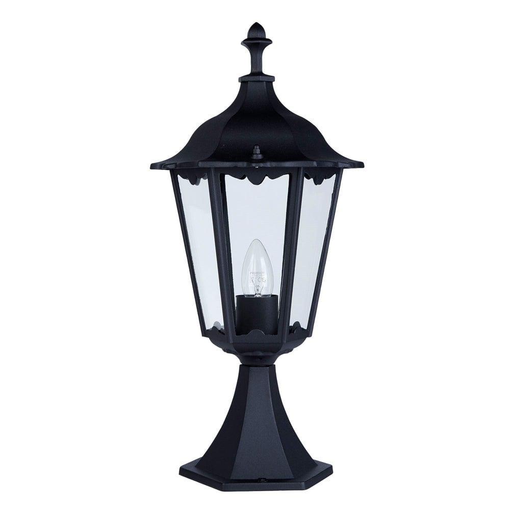 alex 1 light small black outdoor lamp post 82503bk