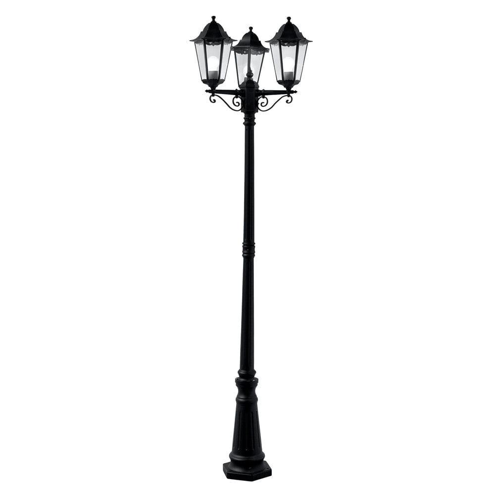 alex 3 light black outdoor lamp post