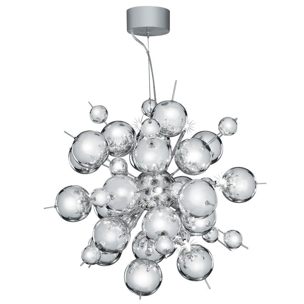 Searchlight Molecule 12 Light Chrome Balls Ceiling Pendant-Ceiling Pendant Lights-1-Tiffany Lighting Direct