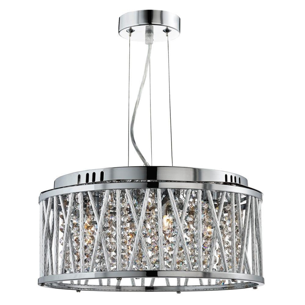 Elise 4 Light Chrome & Crystal Ceiling Flush/Pendant Living room Image