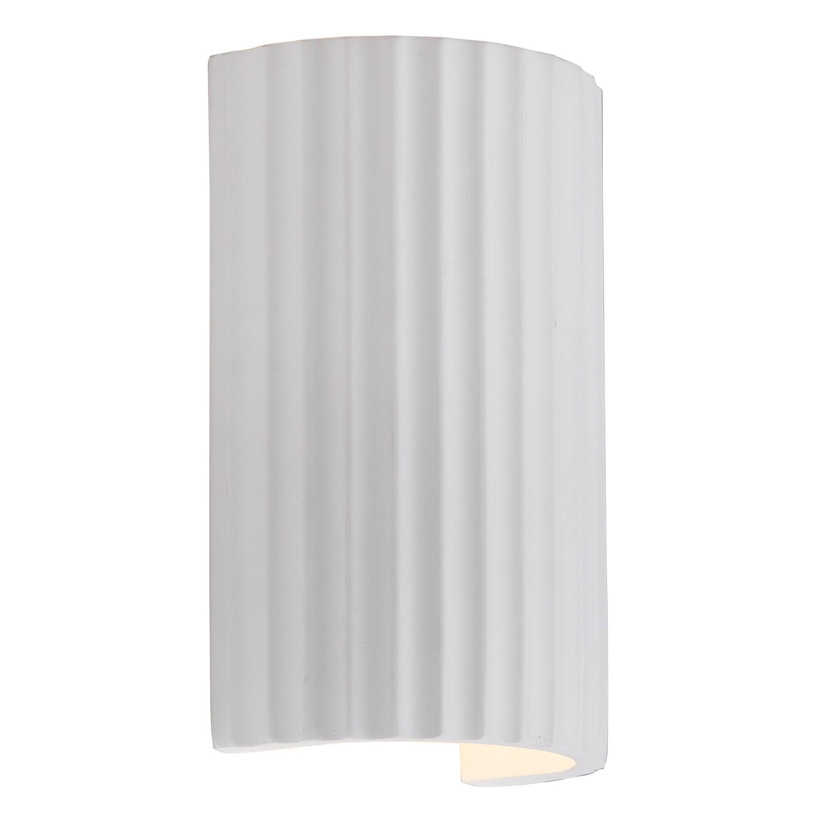 nilak white gypsum single up down ridged wall light