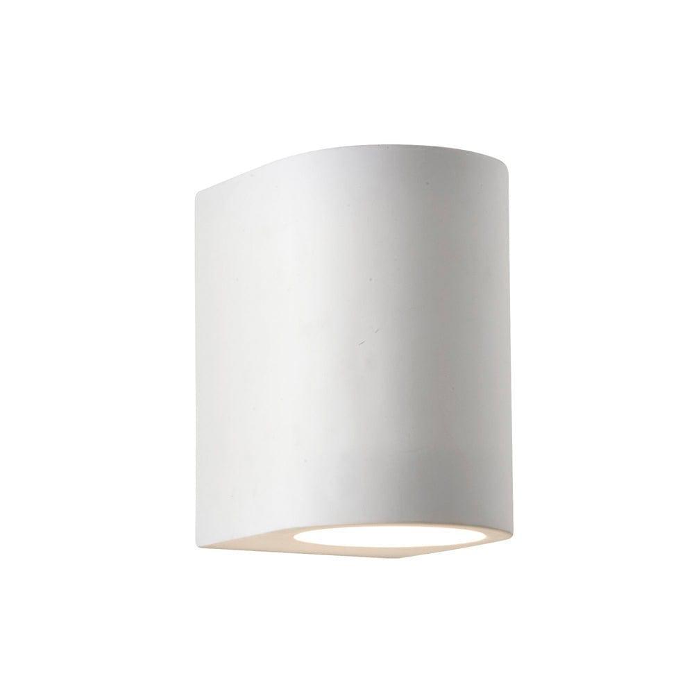 plaster ceramic paintable curved cylinder wall light 8436