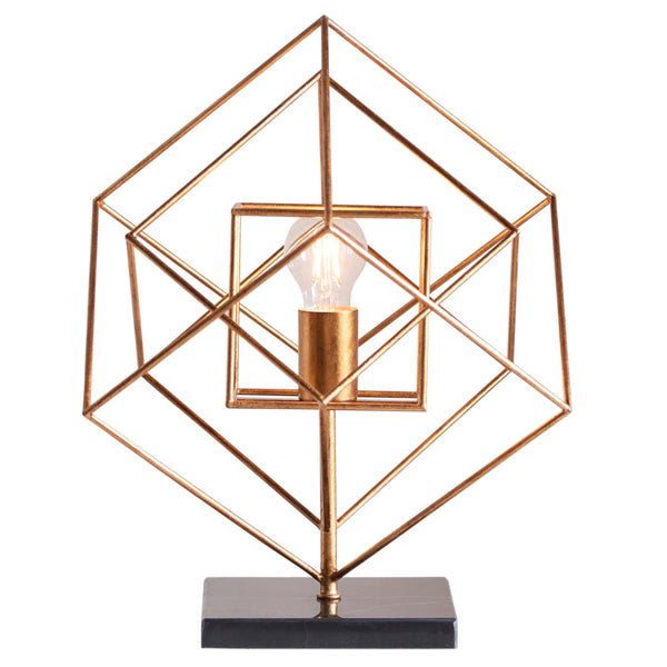 Geometric Gold Leaf Table Lamp - Black Marble Base-Living Lights-Living-Room-Tiffany Lighting Direct-[image-position]